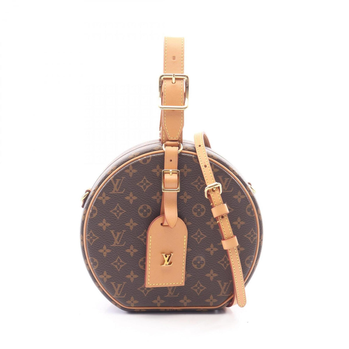 Louis Vuitton Brown Coated Canvas Leather Handbag Pouch (Pre-Owned)