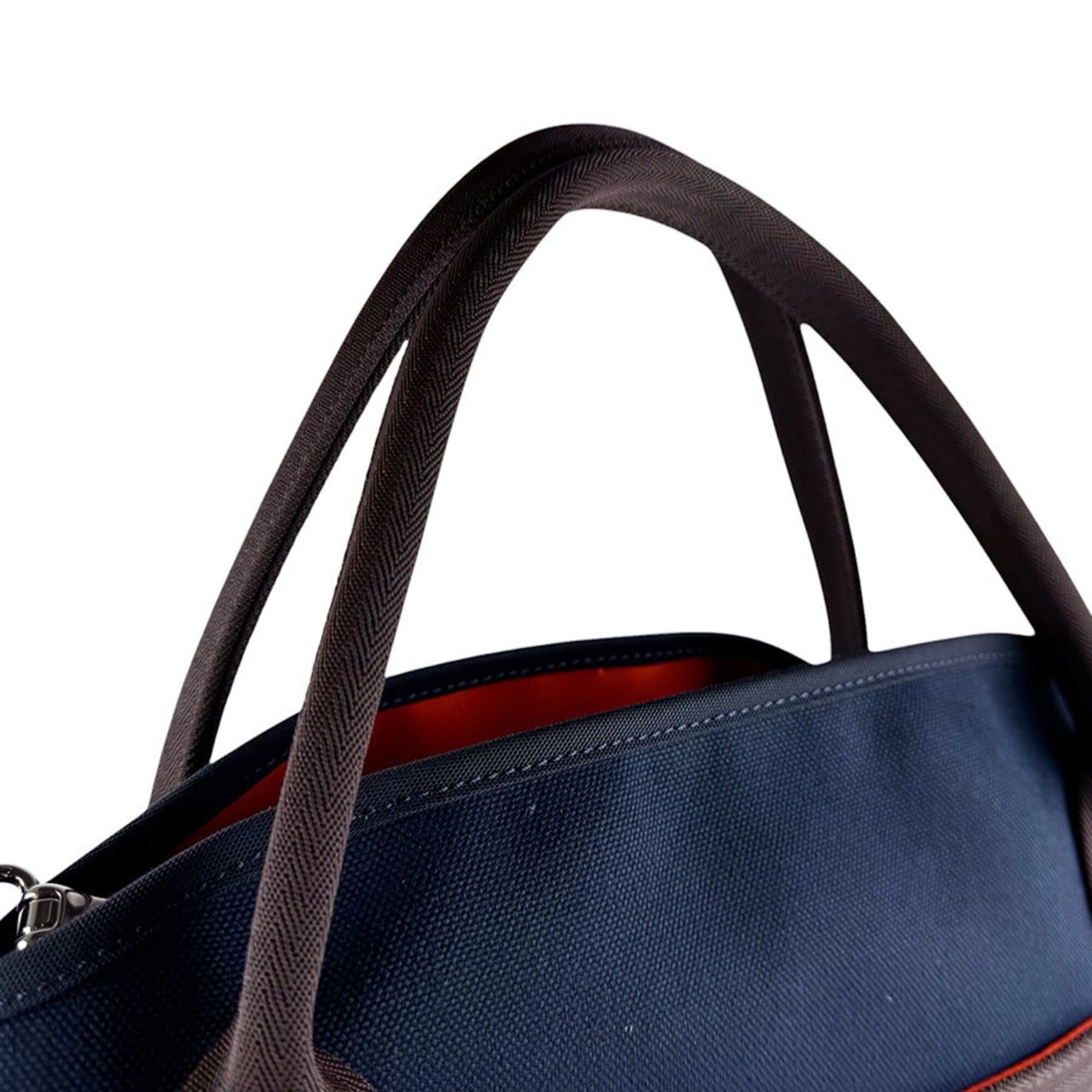 Hermes Brown Navy Canvas Handbag Shoulder Bag (Pre-Owned)