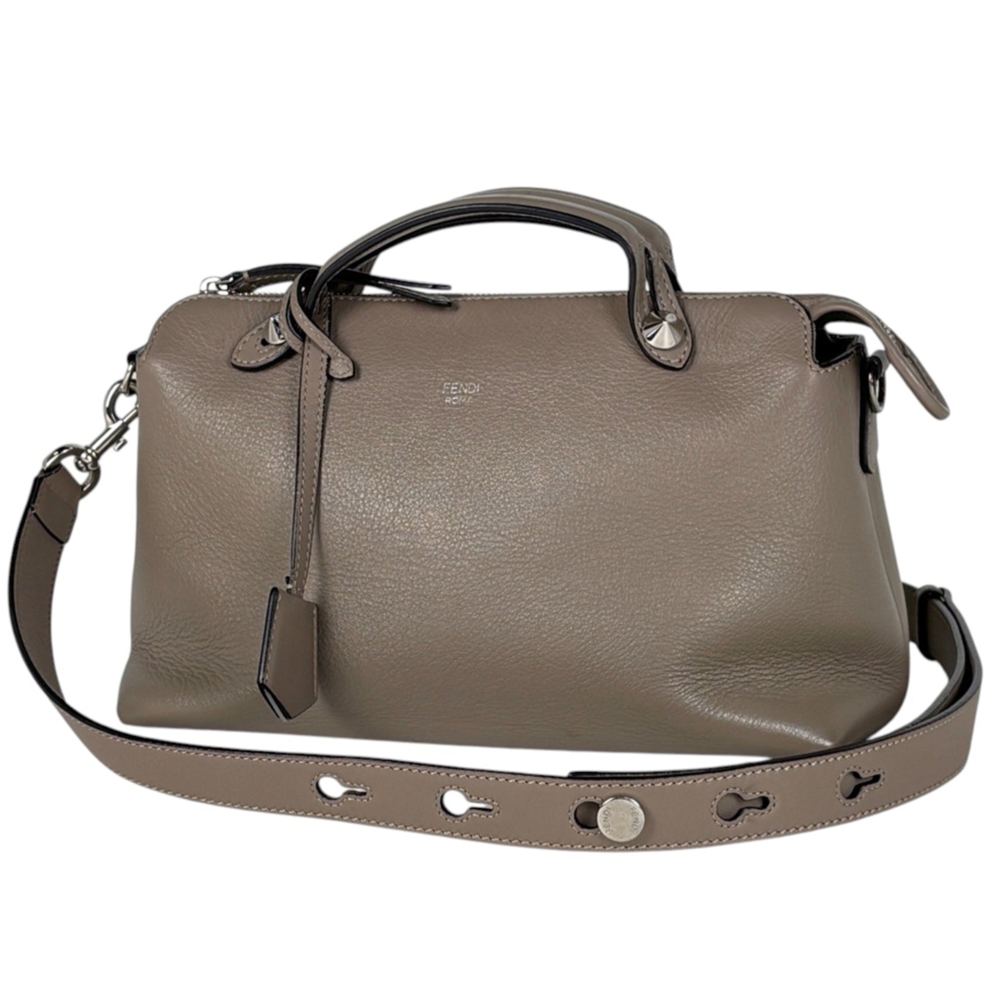 Fendi Gray Leather Handbag Shoulder Bag (Pre-Owned)