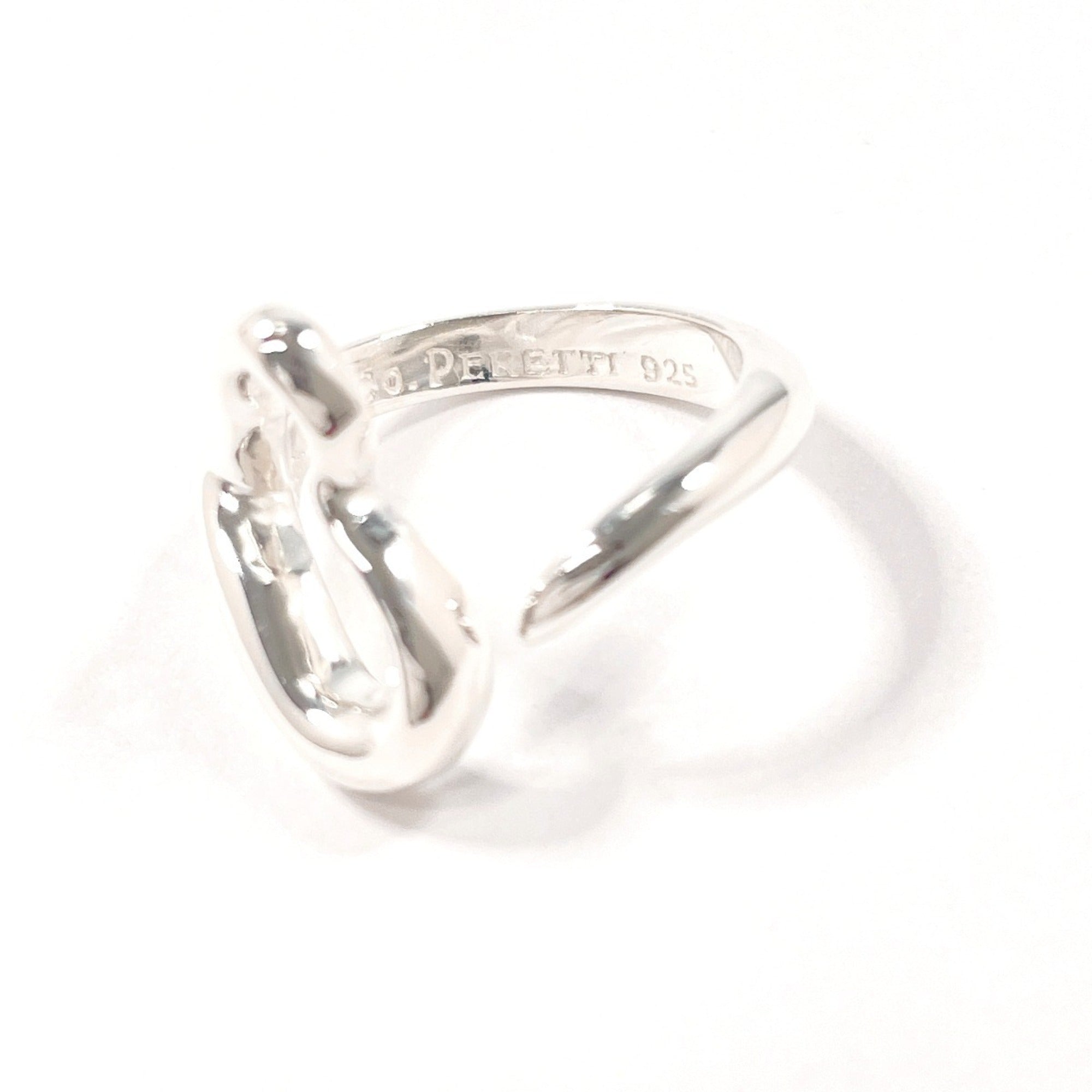 Tiffany Open Heart Silver Silver 925 Band Ring (Pre-Owned)