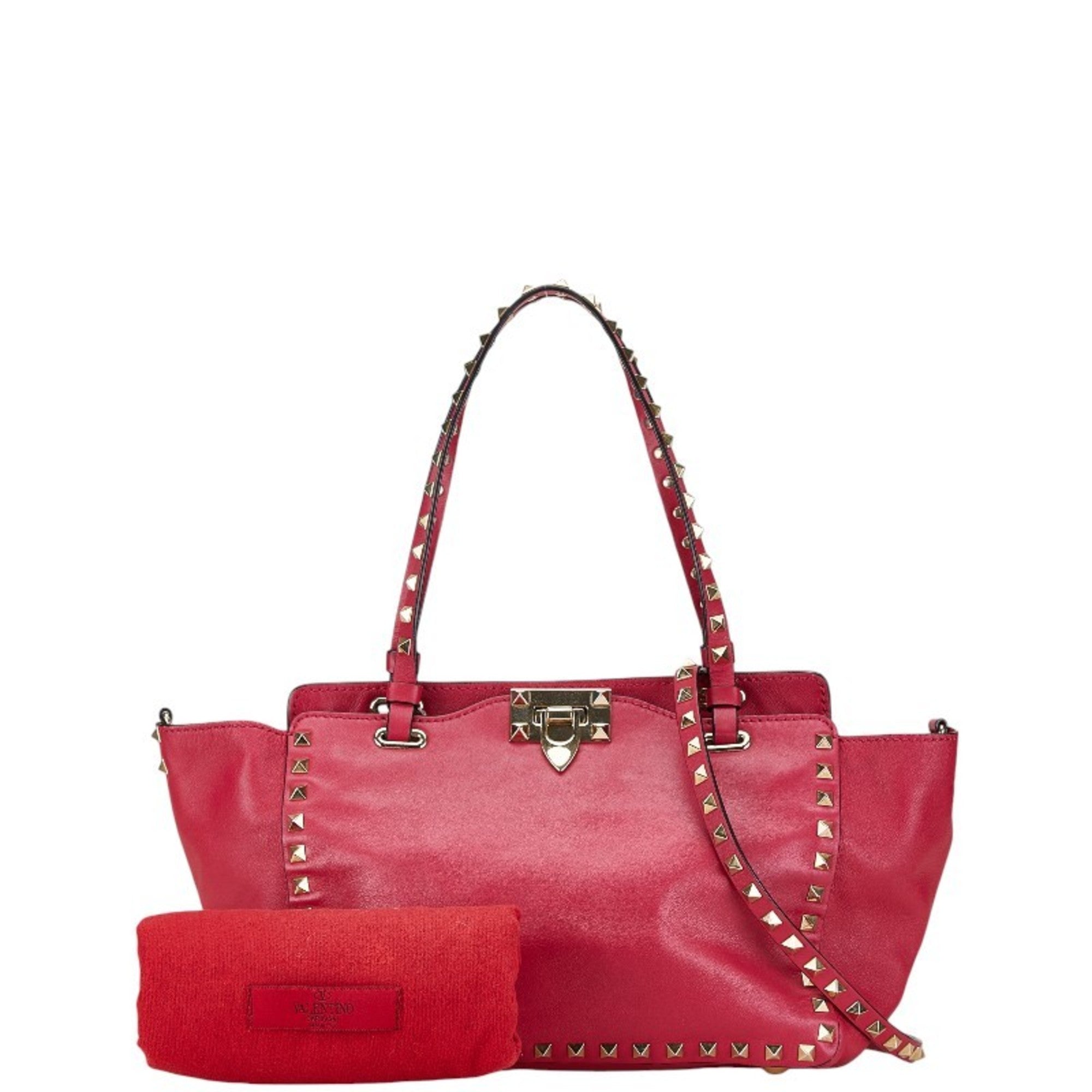 Valentino Pink Leather Shoulder Bag Tote Bag (Pre-Owned)