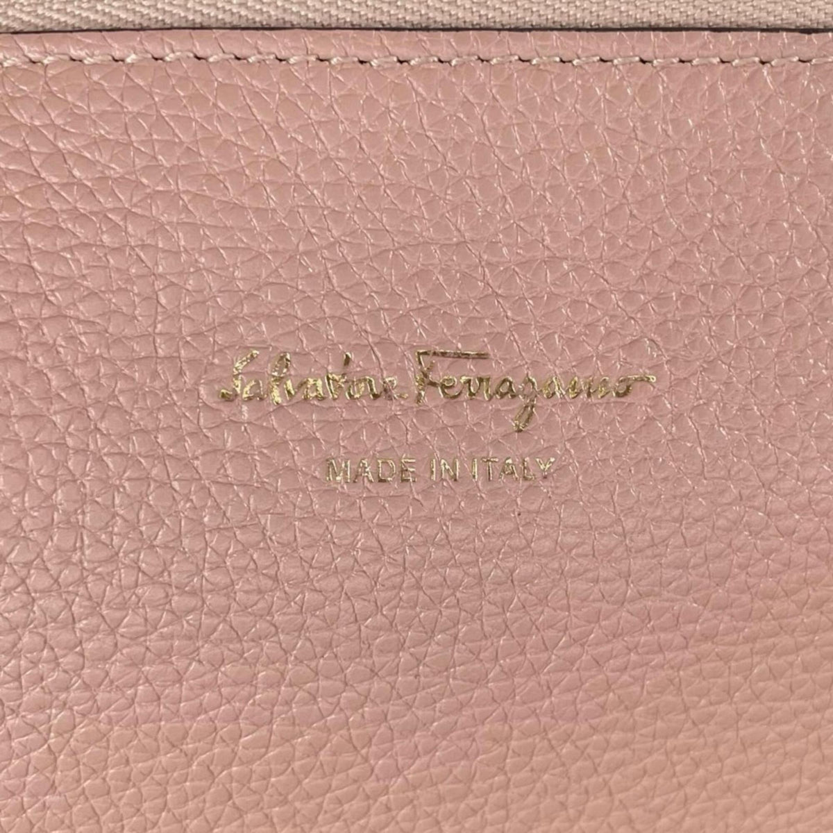 Salvatore Ferragamo Pink Beige Leather Handbag Shoulder Bag (Pre-Owned)