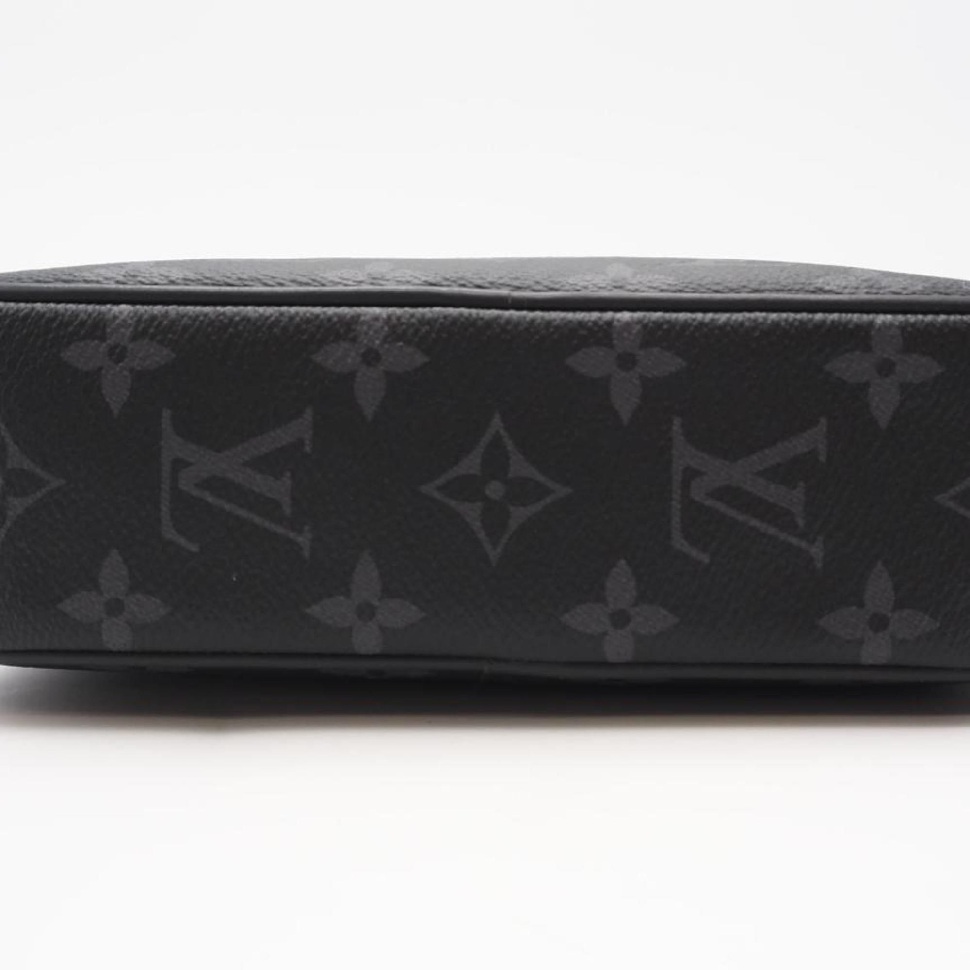 Louis Vuitton Black Gray Coated Canvas Clutch Bag (Pre-Owned)