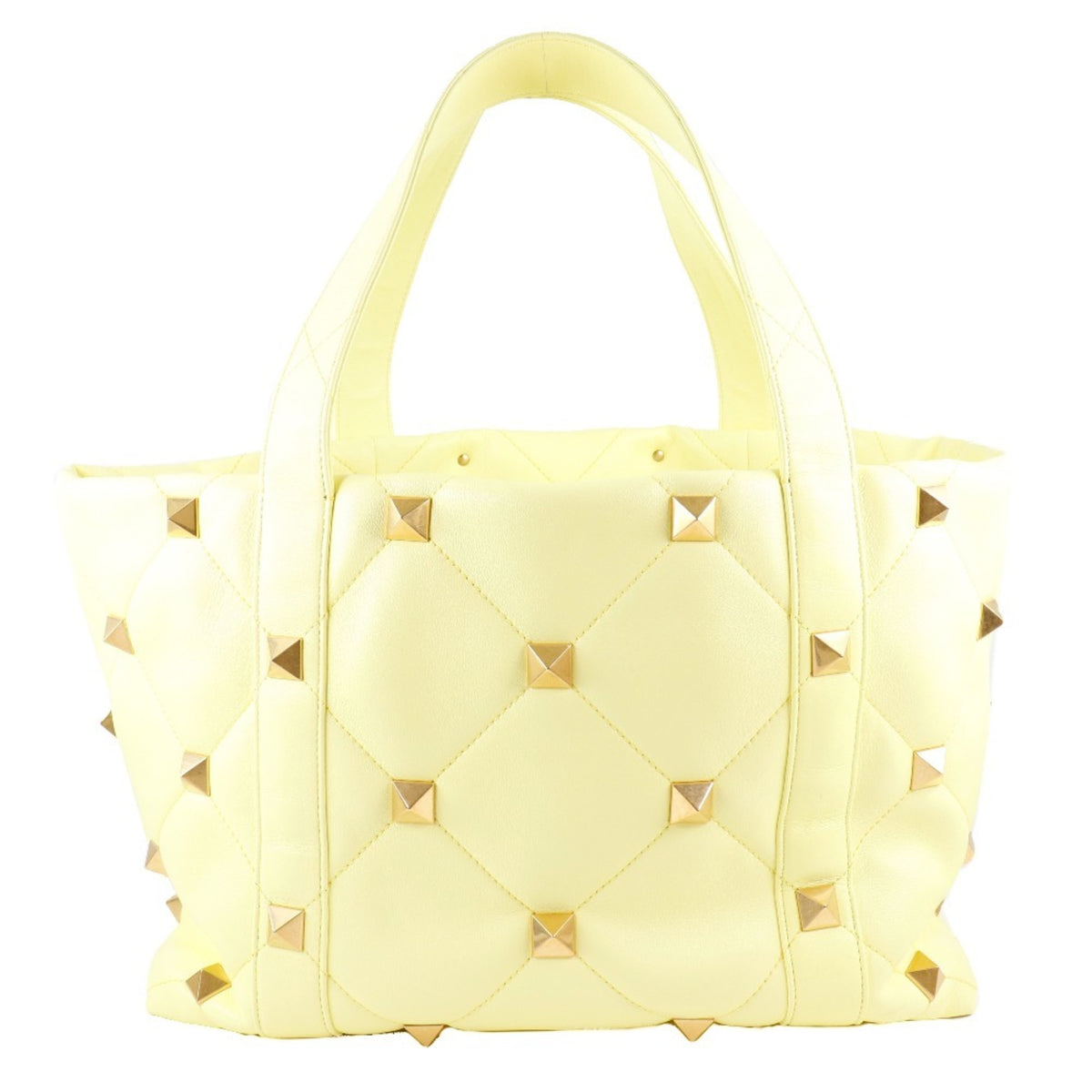 Valentino Gold Yellow Leather Tote Bag (Pre-Owned)
