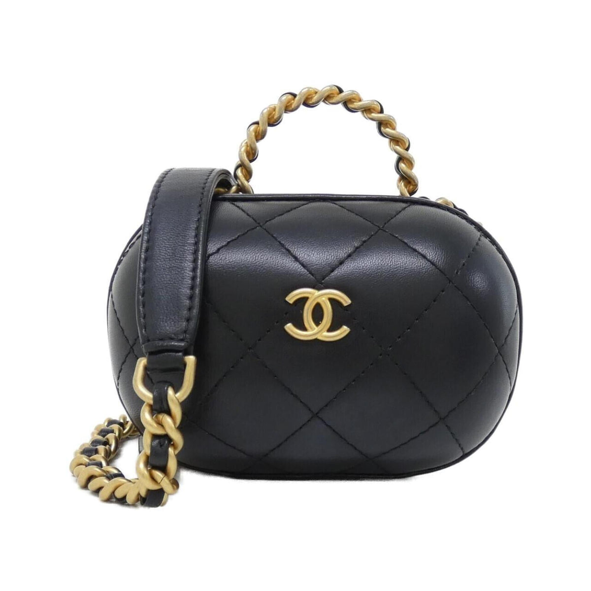 Chanel Black Leather Handbag (Pre-Owned)