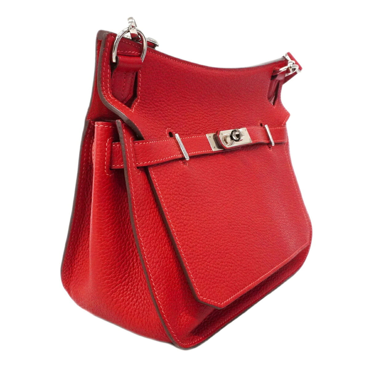 Hermes Rose Jaipur Rouge Casaque Taurillon Clemence Leather Shoulder Bag (Pre-Owned)
