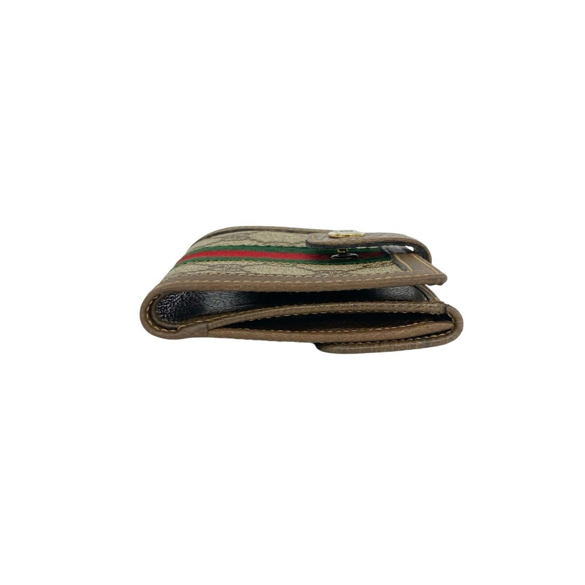 Gucci Brown Green Red Color Leather Pvc Wallet (Bi-Fold) (Pre-Owned)