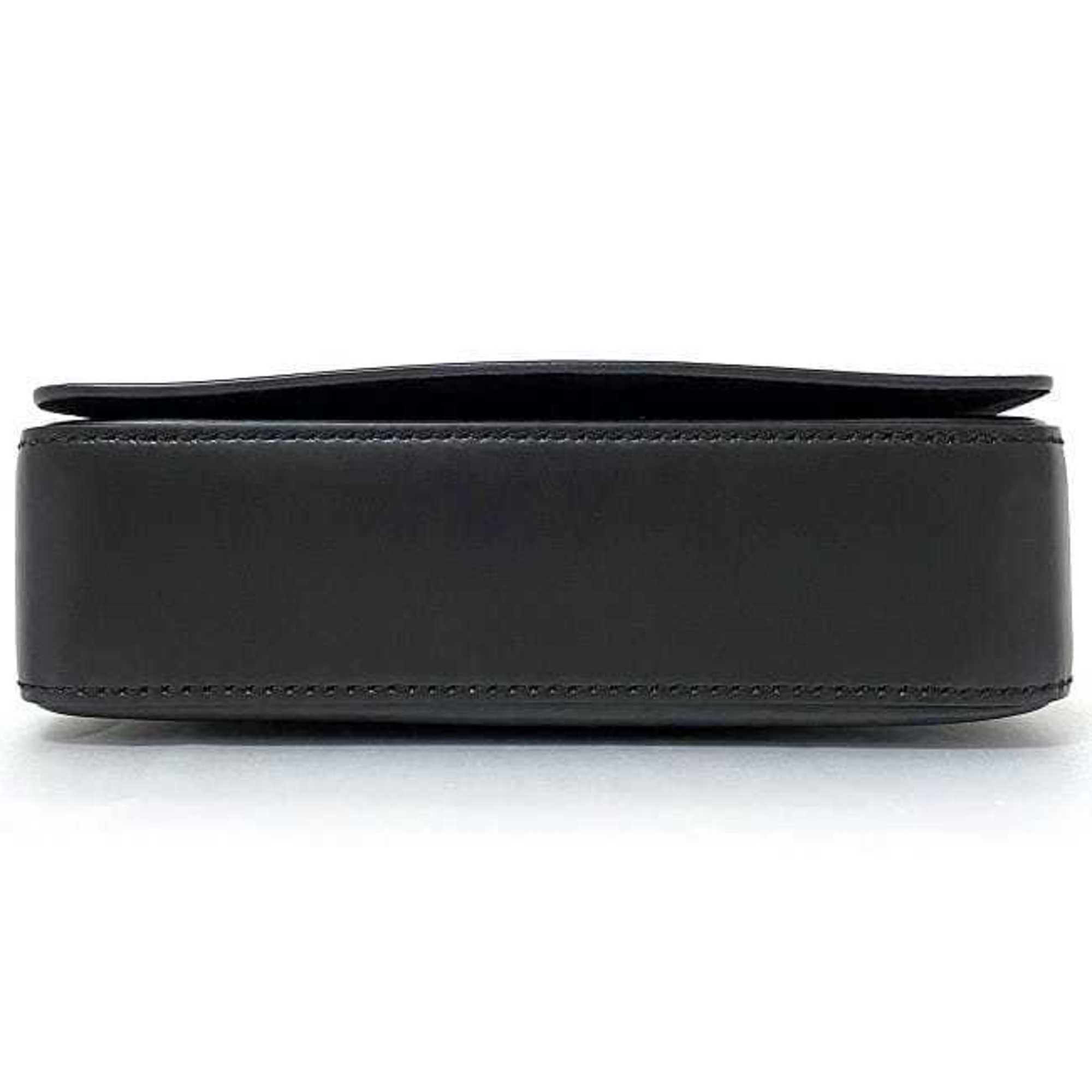 Christian Dior Black Leather Clutch Bag Handbag (Pre-Owned)
