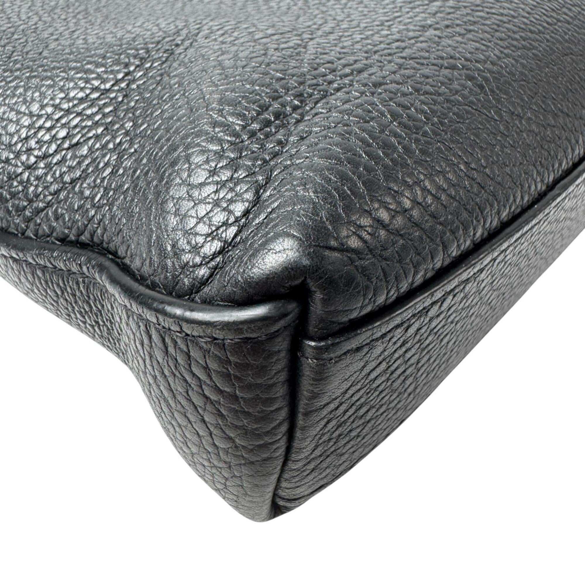 Louis Vuitton Black Leather Briefcase Shoulder Bag (Pre-Owned)