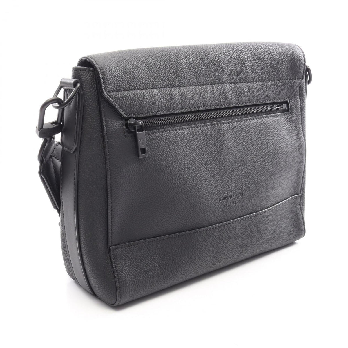 Louis Vuitton Black Leather Handbag Shoulder Bag (Pre-Owned)