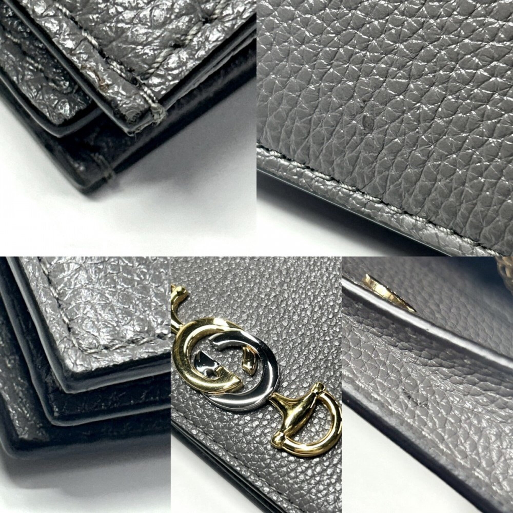 Gucci Gray Leather Wallet (Bi-Fold) (Pre-Owned)