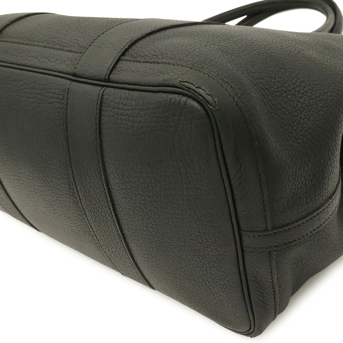 Hermes Garden Black Negonda Leather Handbag Tote Bag (Pre-Owned)