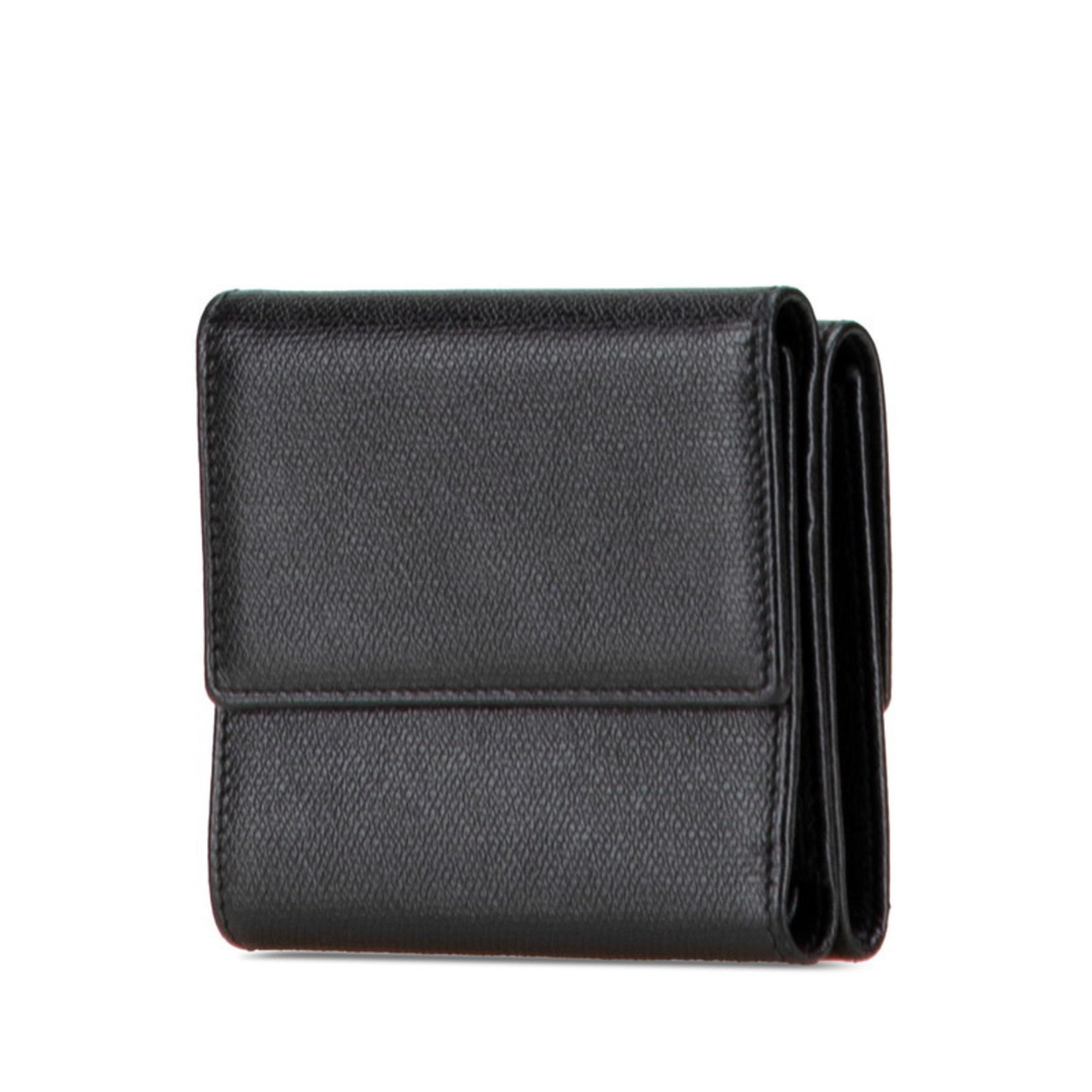 Chanel Black Leather Wallet (Tri-Fold) (Pre-Owned)
