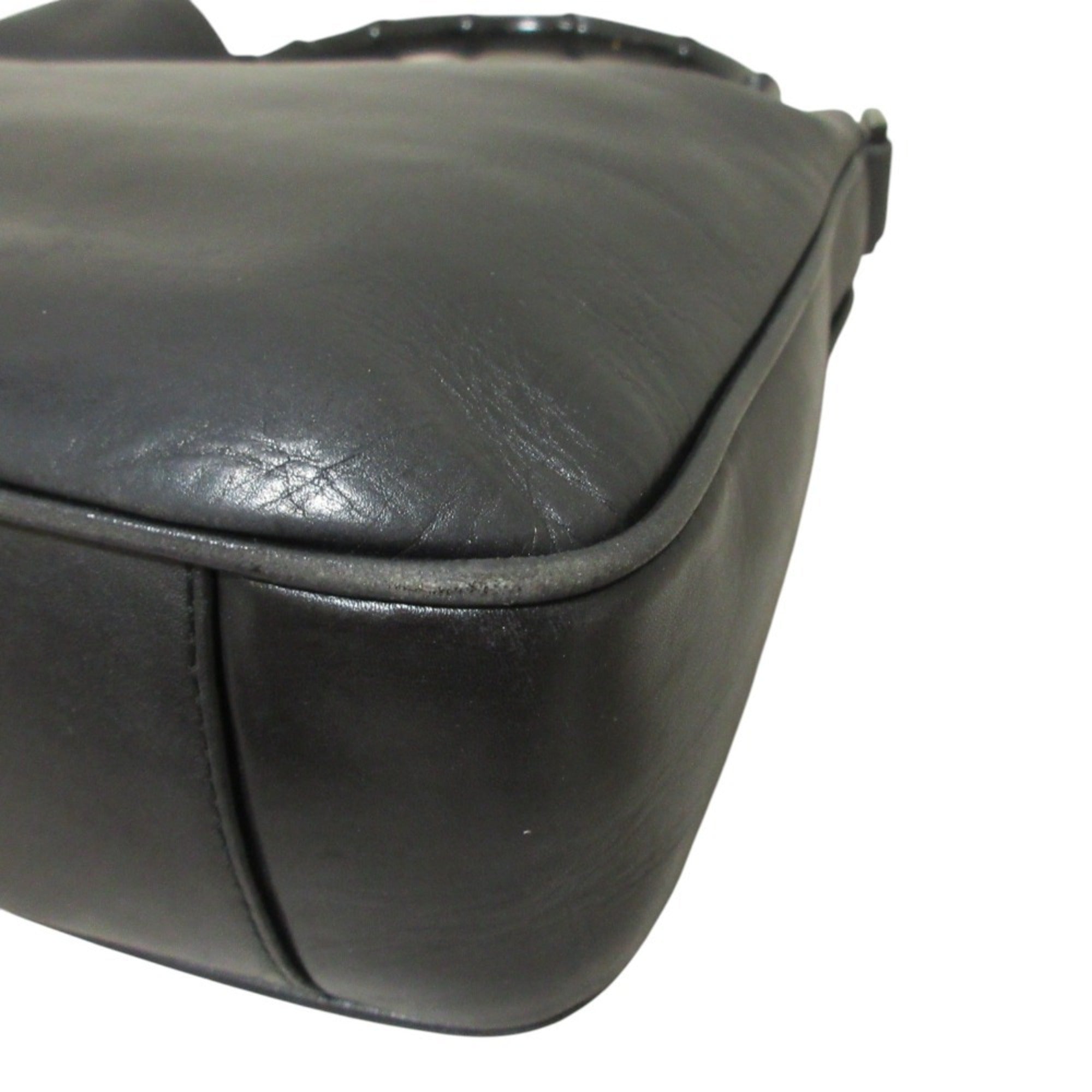 Gucci Black Leather Handbag Shoulder Bag (Pre-Owned)