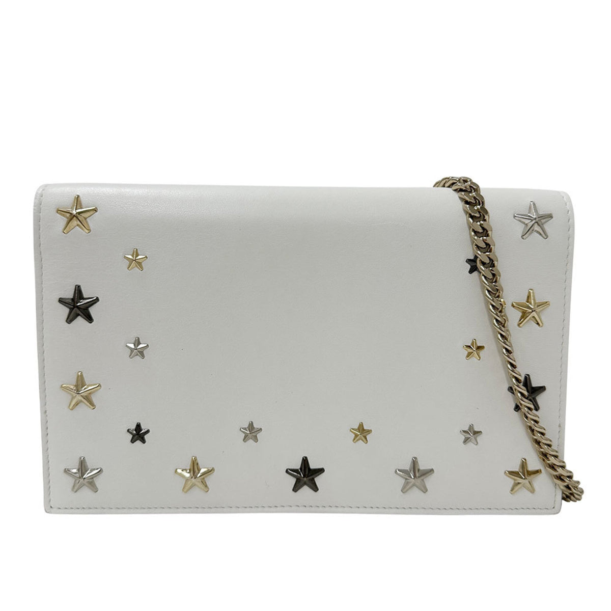 Jimmy Choo White Leather Handbag Shoulder Bag (Pre-Owned)
