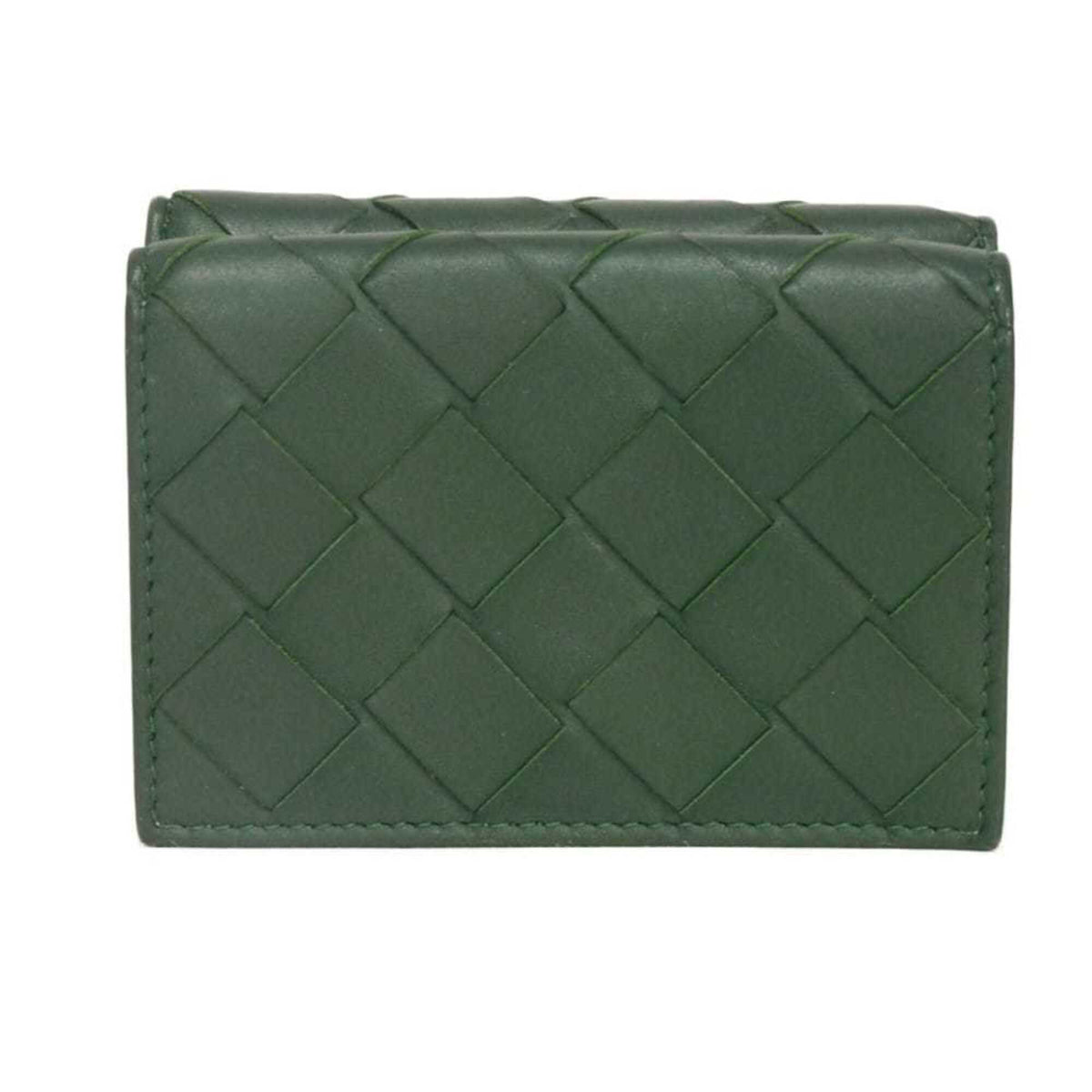 Bottega Veneta Green Intrecciato Wallet (Tri-Fold) (Pre-Owned)