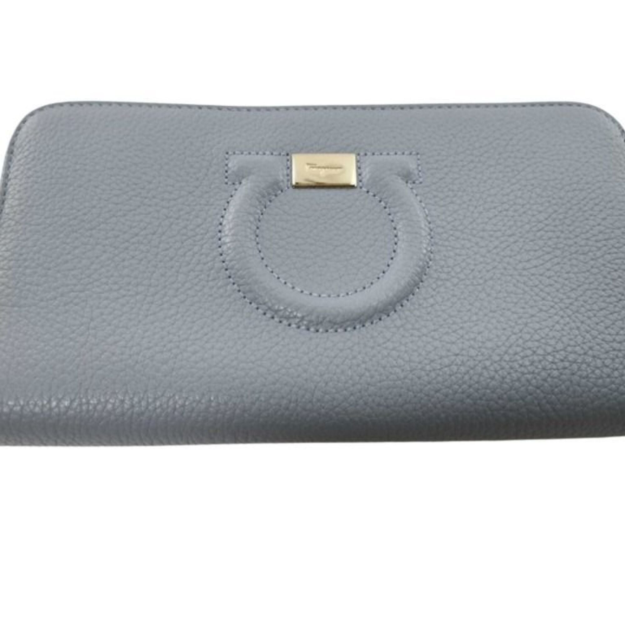 Salvatore Ferragamo Blue Leather Coin Purse/Coin Case (Pre-Owned)