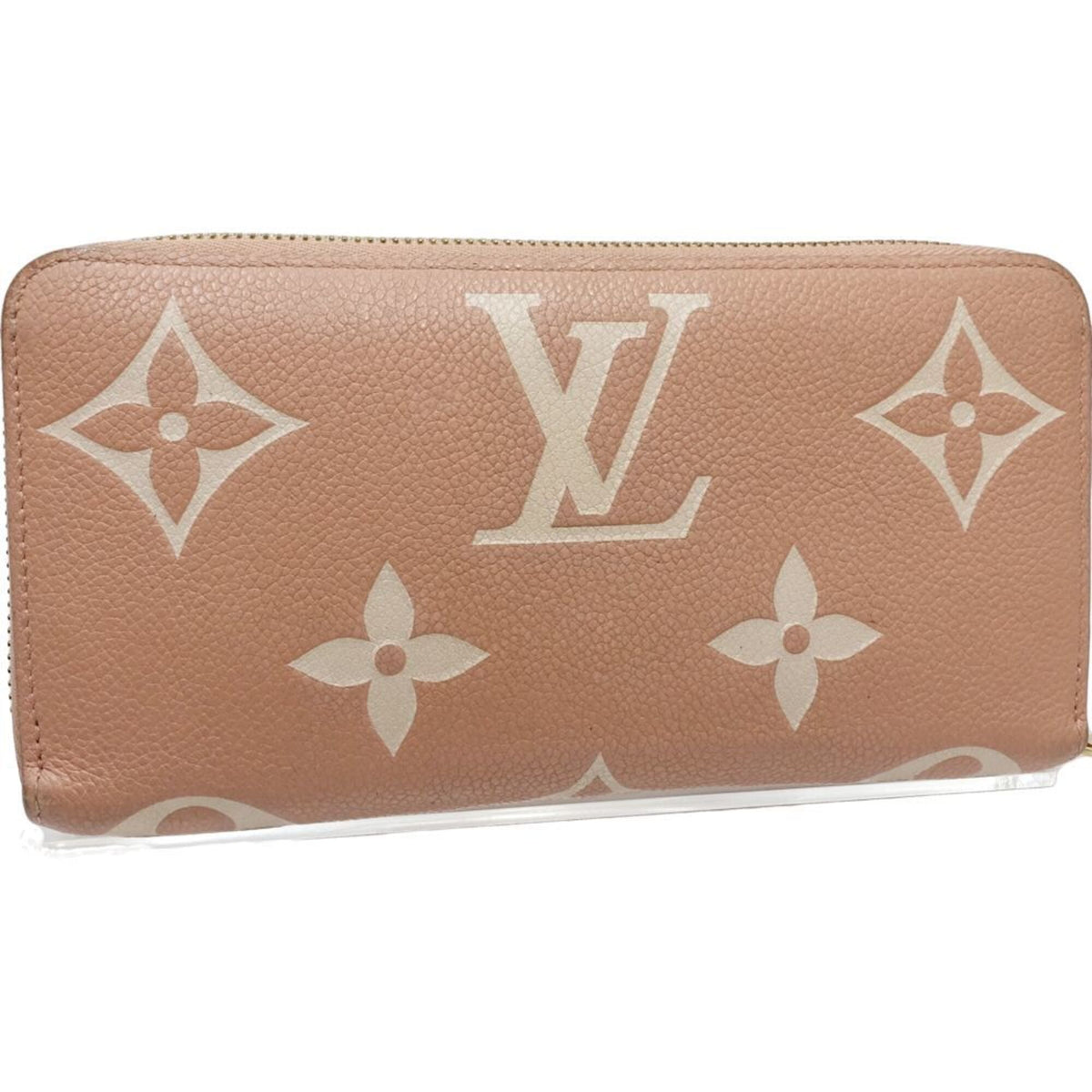 Louis Vuitton Monogram Empreinte Beige Leather Long Wallet (Bi-Fold) (Pre-Owned)