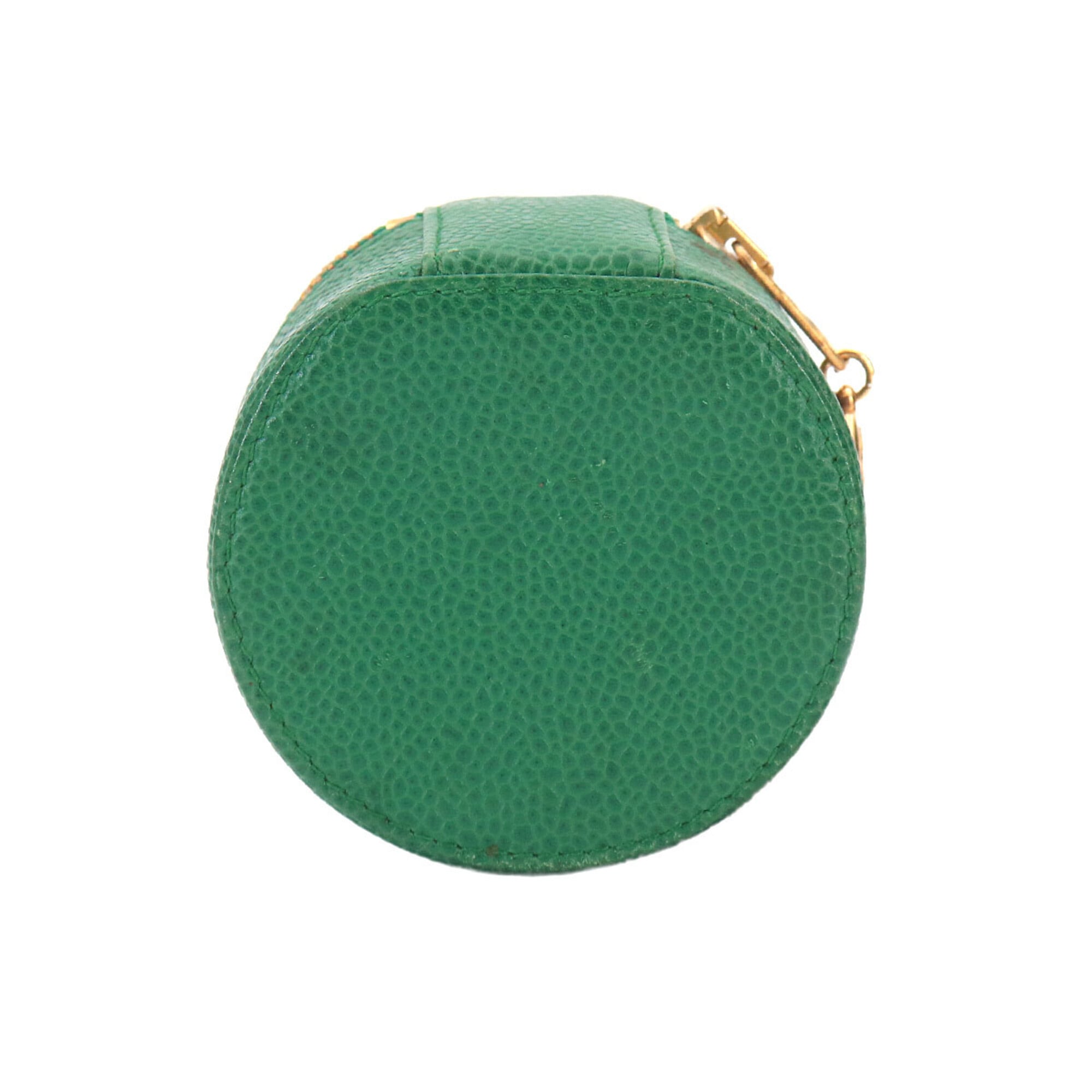 Chanel Green Grained Calfskin Pouch (Pre-Owned)