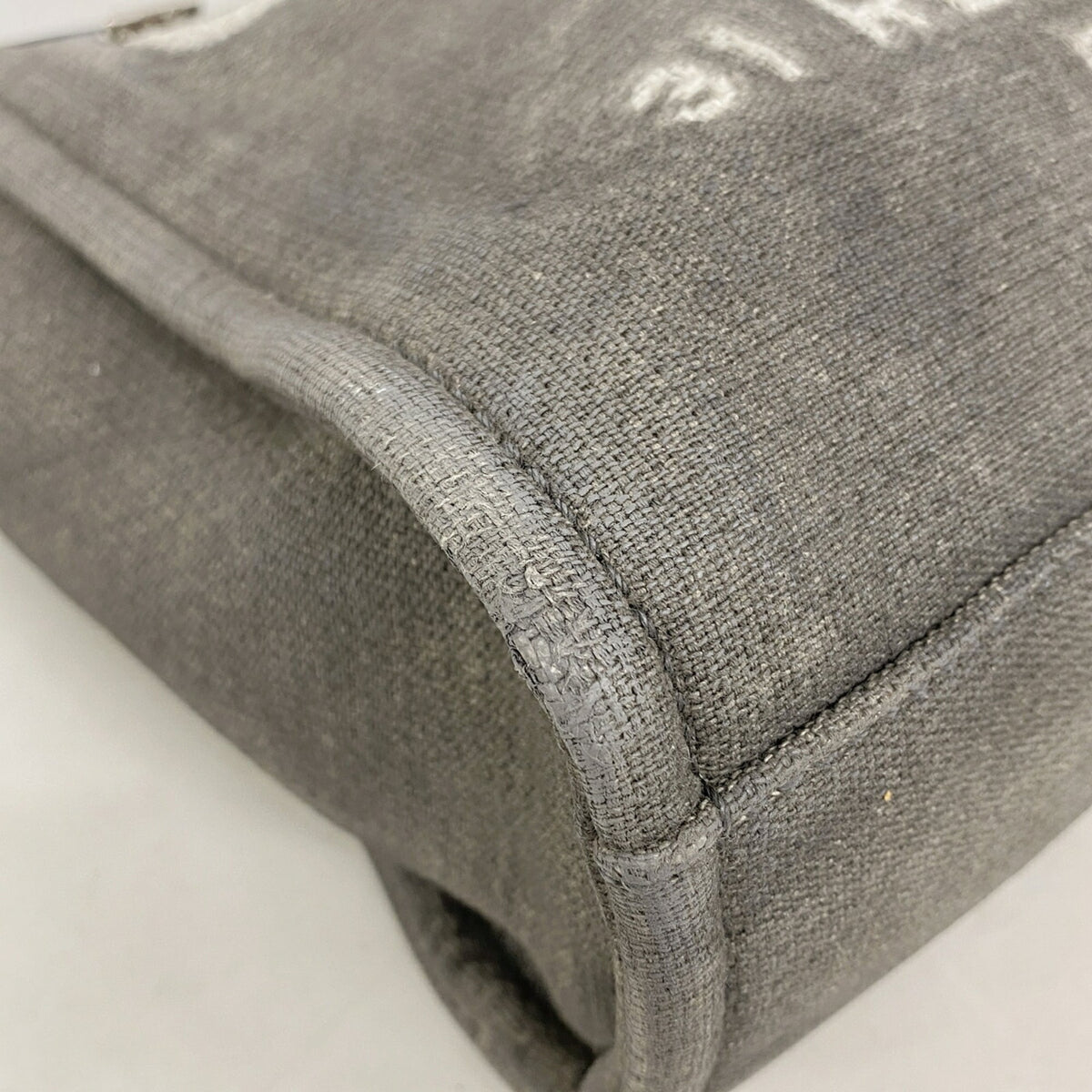 Chanel Gray Canvas Tote Bag (Pre-Owned)