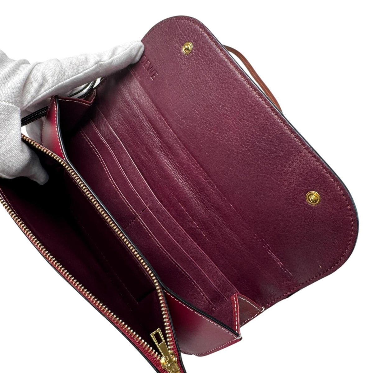 Loewe Bordeaux Leather Pochette Shoulder Bag (Pre-Owned)
