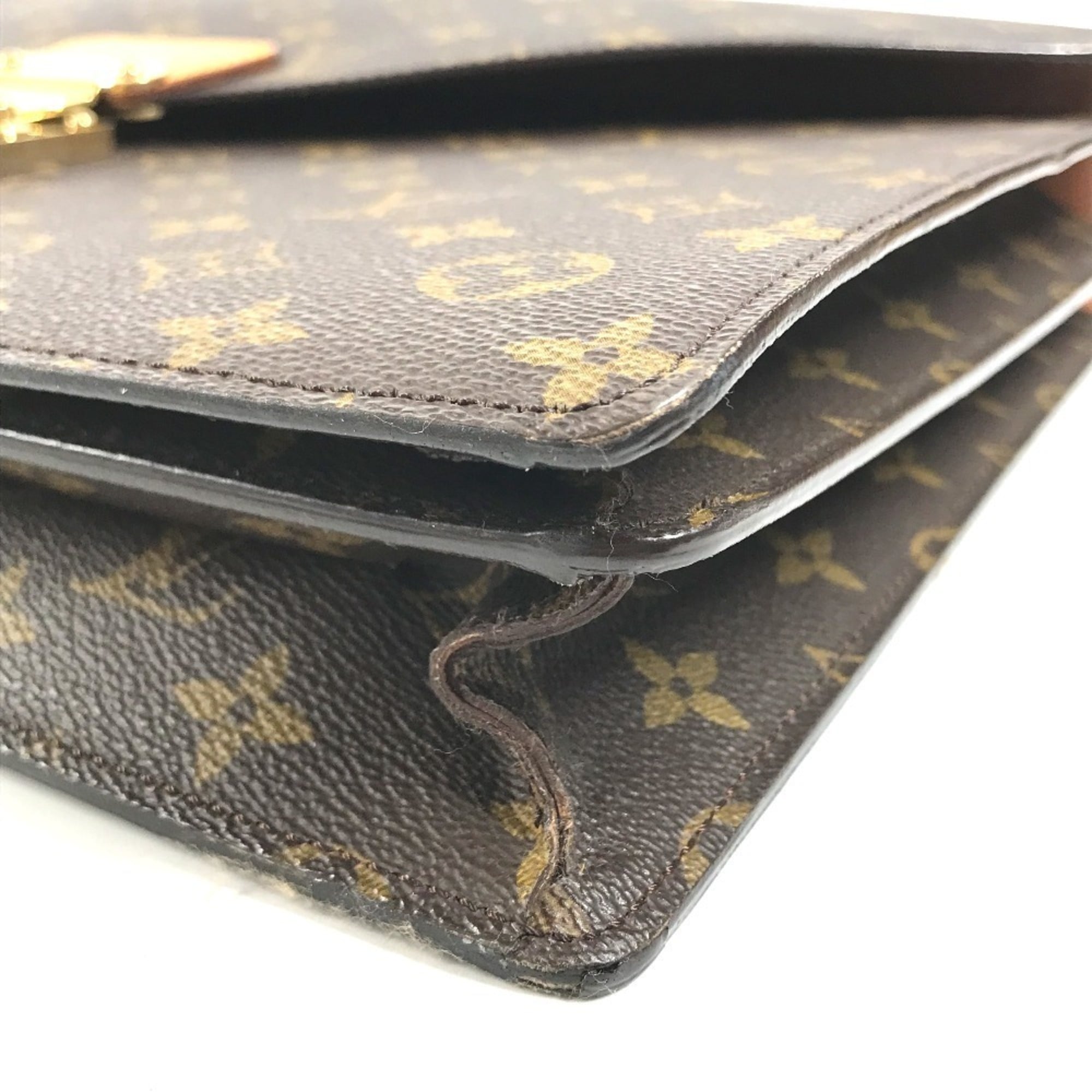 Louis Vuitton Brown Monogram Monogram Briefcase Handbag Tote Bag (Pre-Owned)