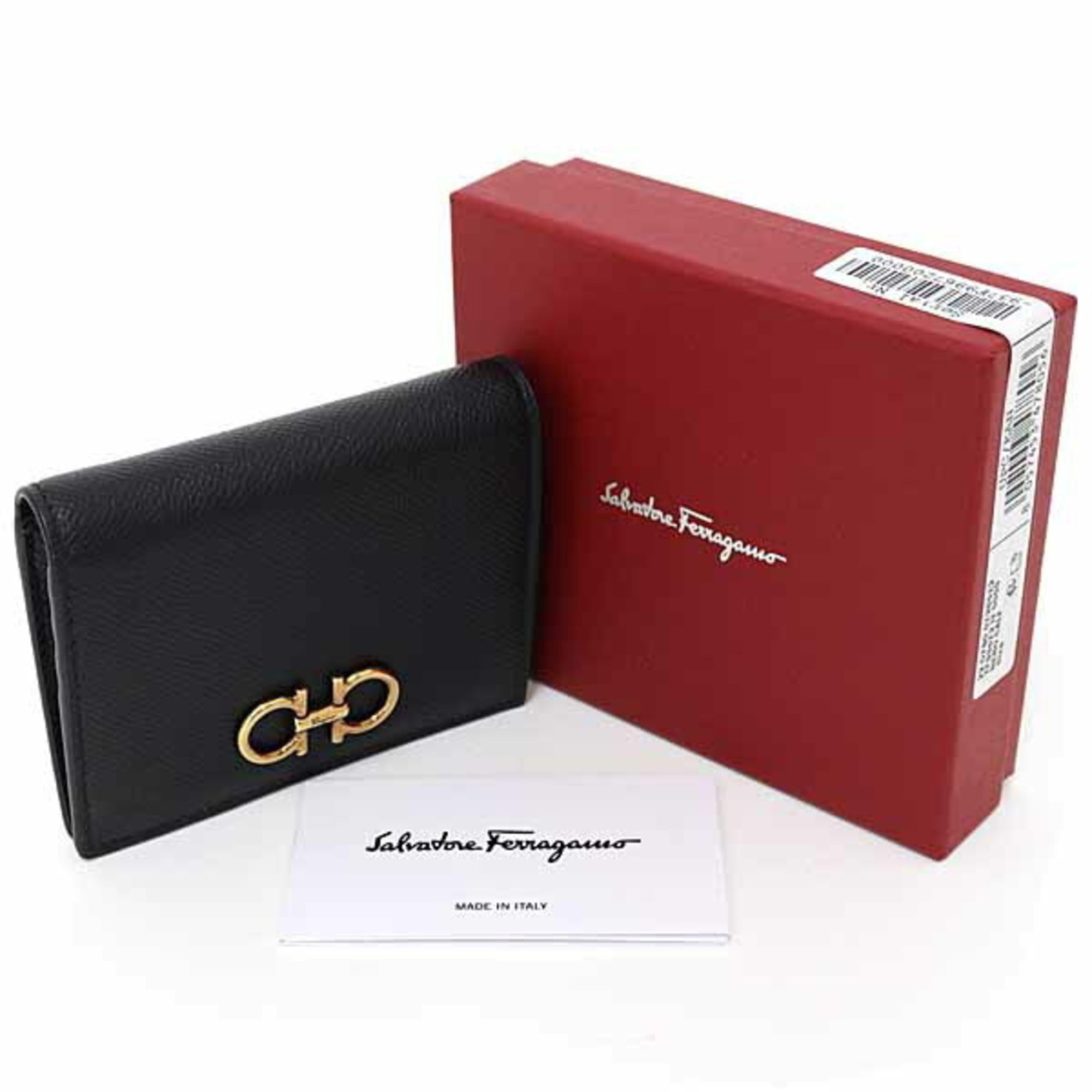 Salvatore Ferragamo Black Leather Wallet (Bi-Fold) (Pre-Owned)