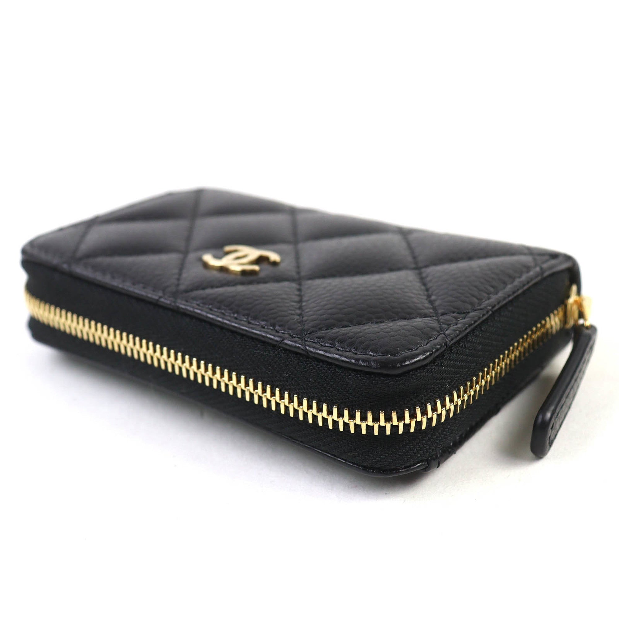 Chanel Black Grained Calfskin Coin Purse/Coin Case (Pre-Owned)