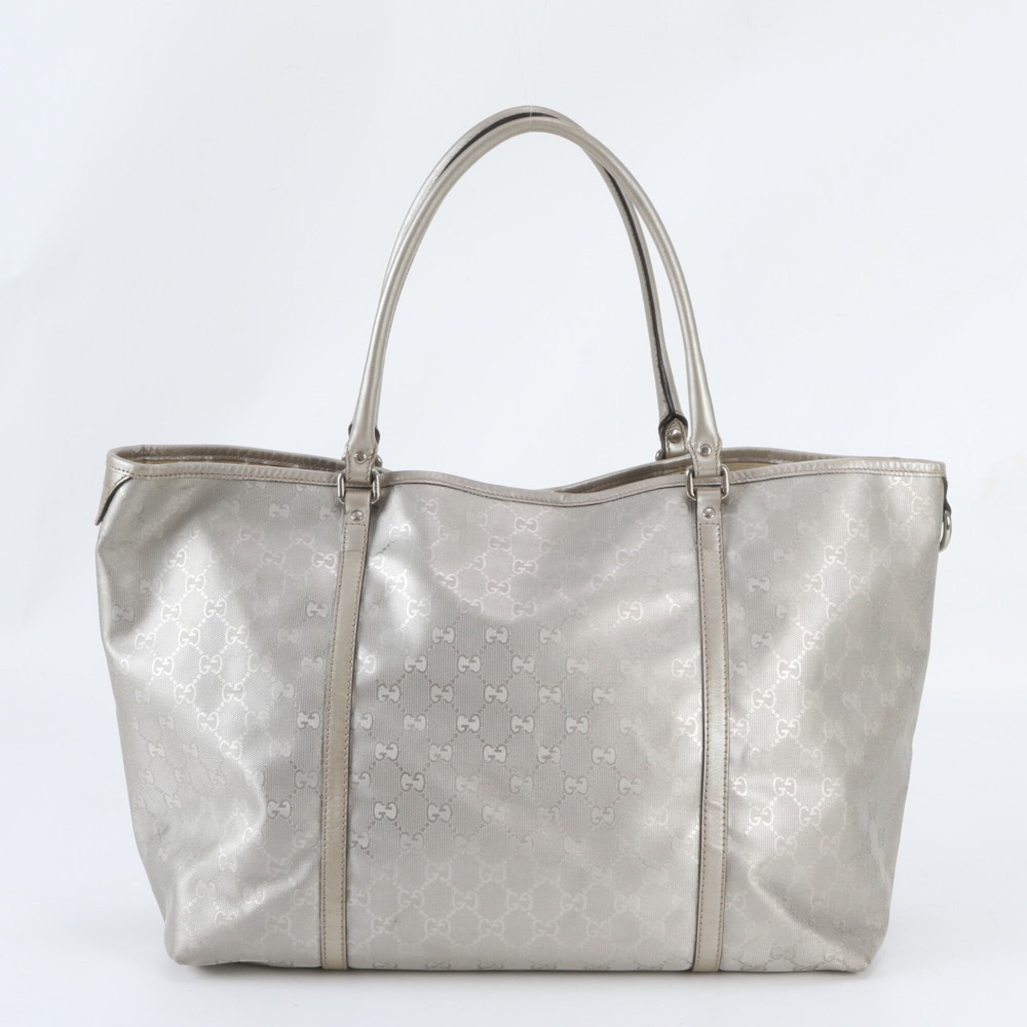Gucci Leather Coated Canvas Handbag Shoulder Bag Tote Bag (Pre-Owned)