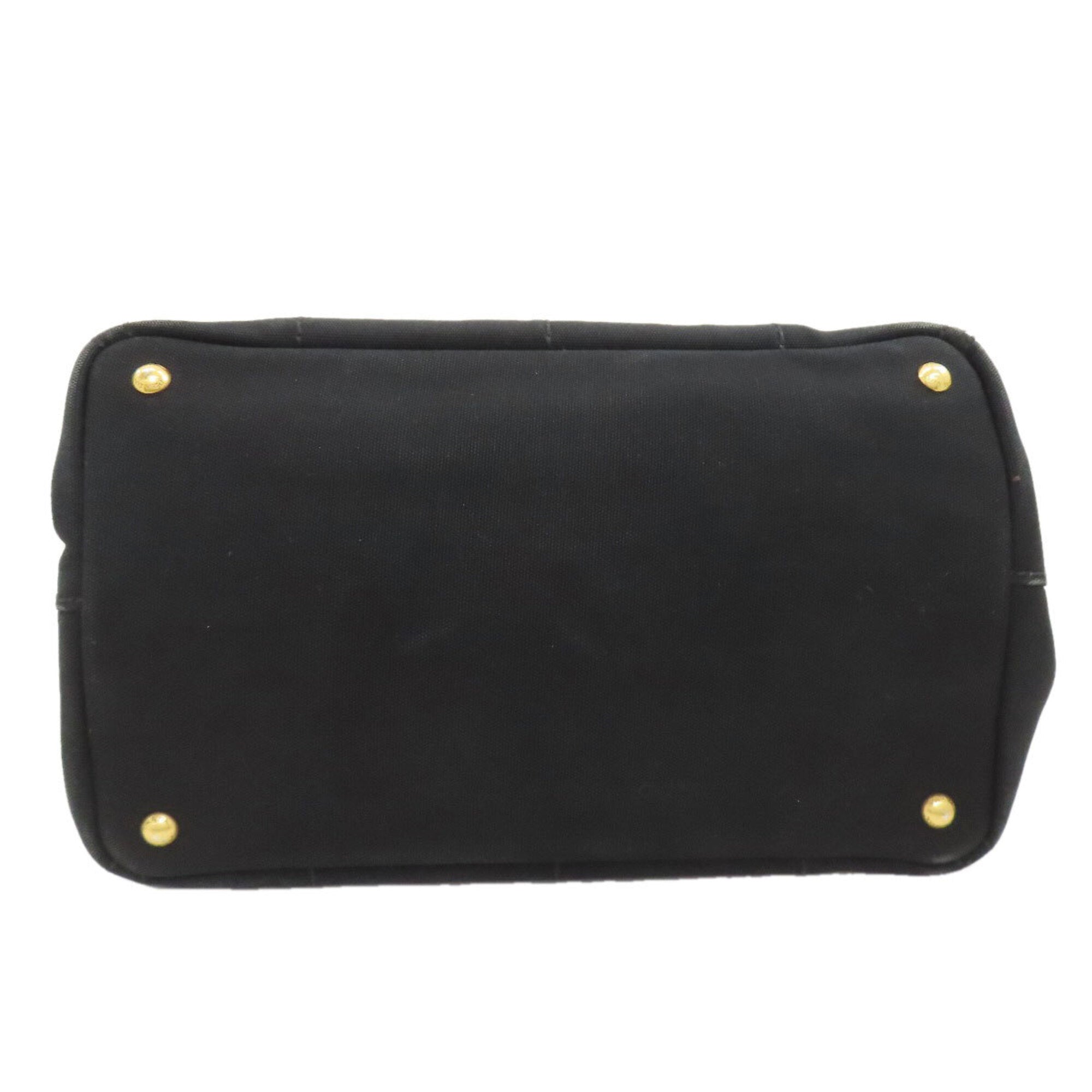 Prada Canapa Black Canvas Handbag (Pre-Owned)