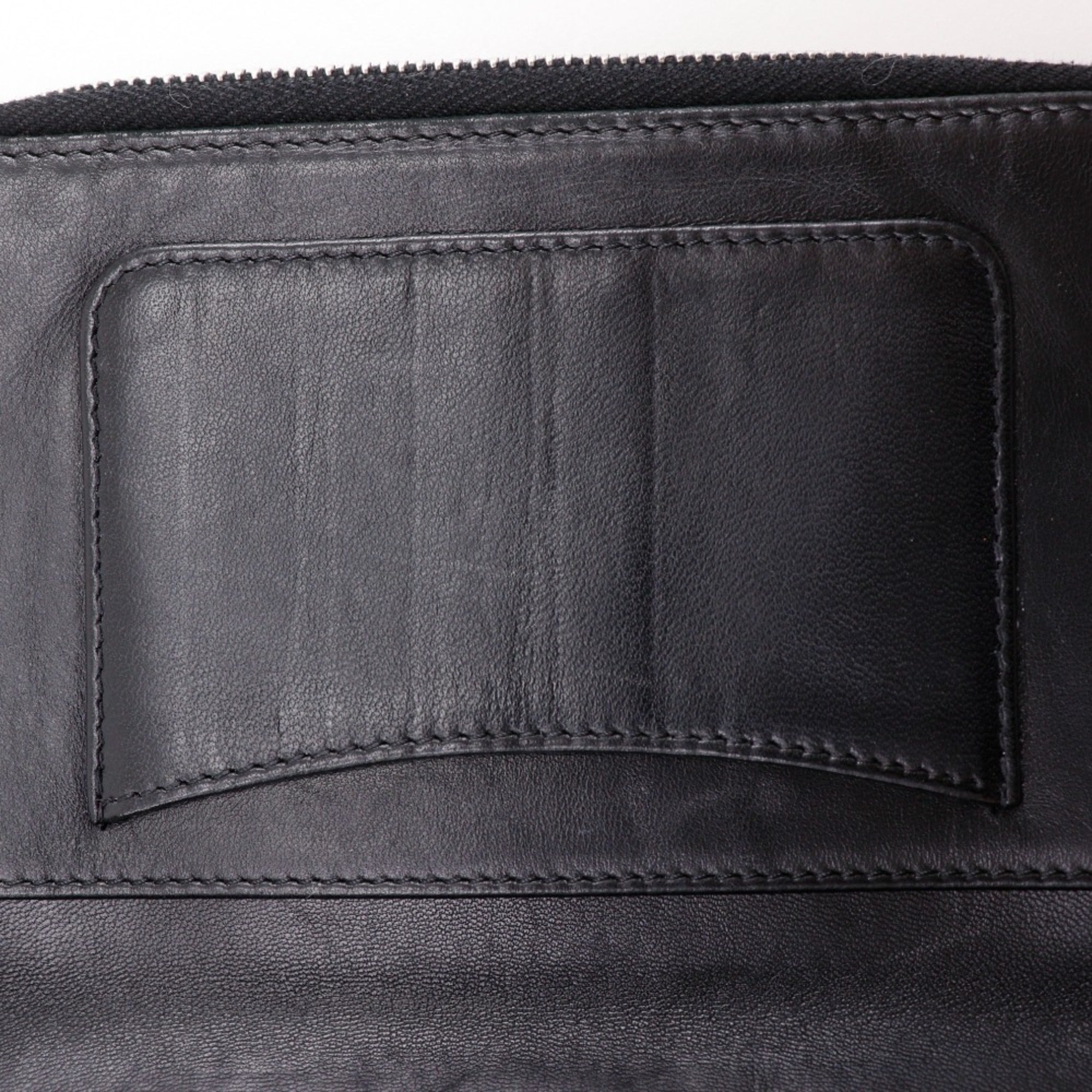 Chanel Matelasse Black Leather Long Wallet (Bi-Fold) (Pre-Owned)