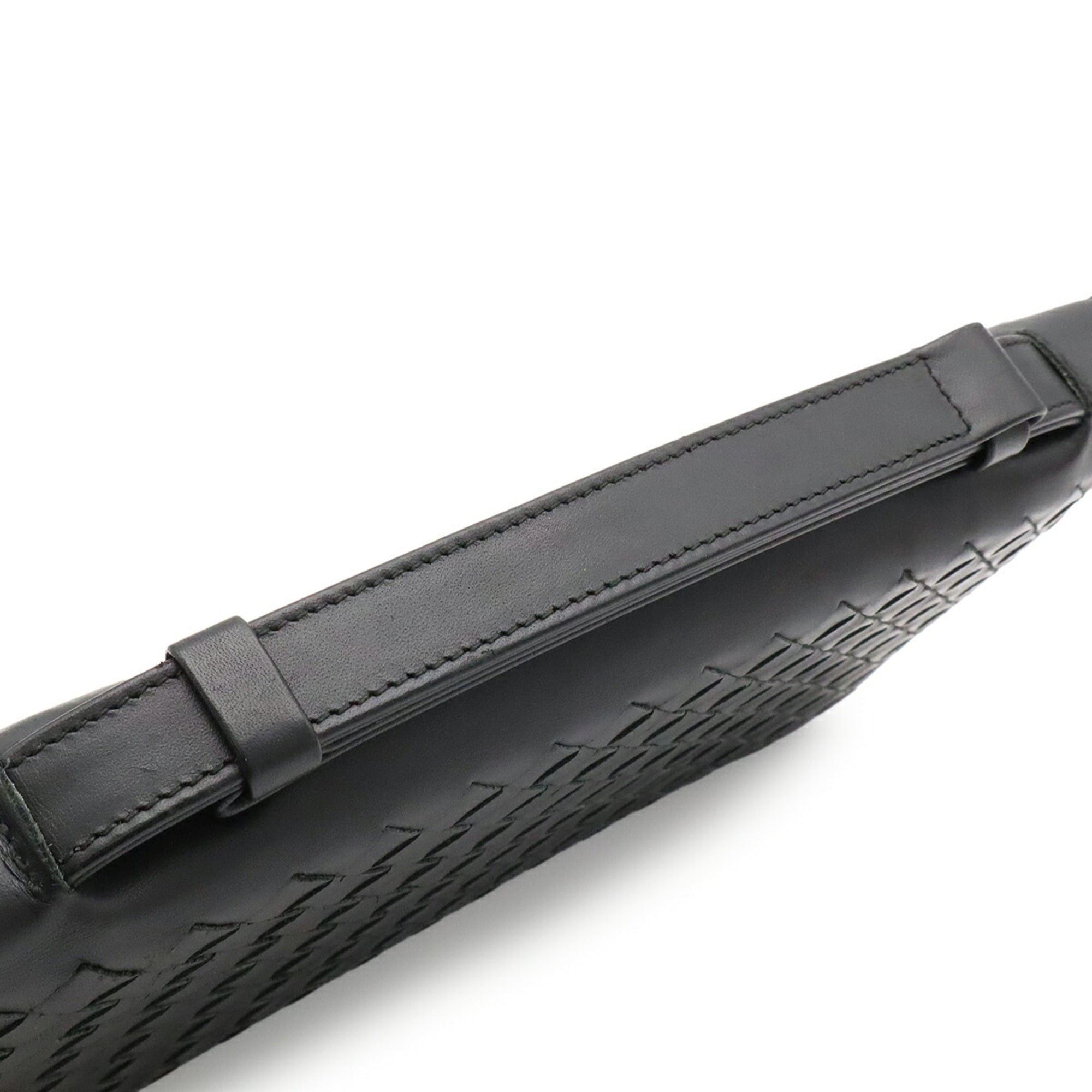 Bottega Veneta Black Leather Long Wallet (Bi-Fold) (Pre-Owned)