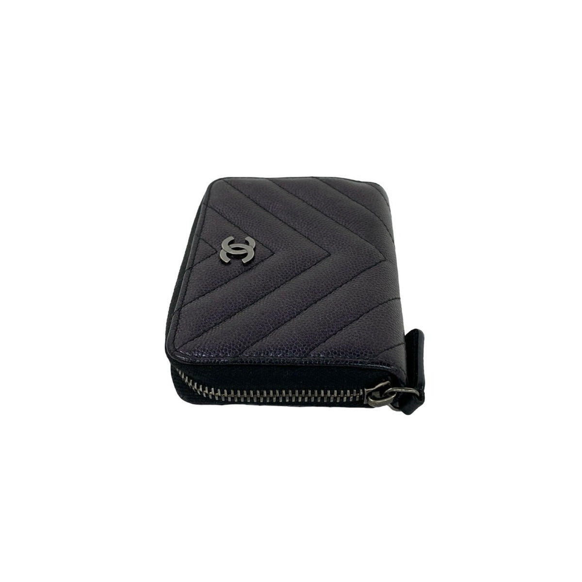 Chanel Black Grained Calfskin Coin Purse/Coin Case (Pre-Owned)