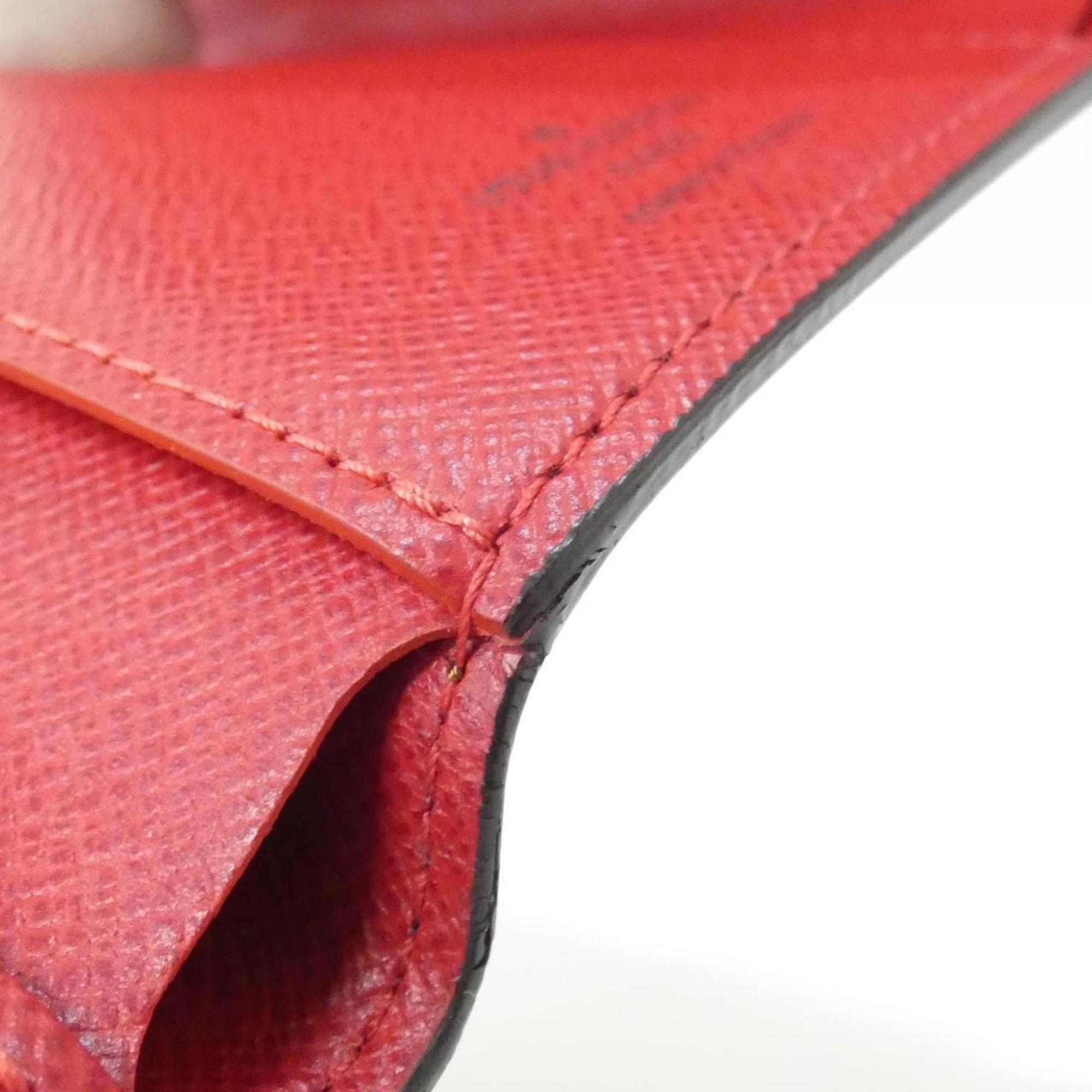 Louis Vuitton Ebene Rouge Coated Canvas Wallet (Tri-Fold) (Pre-Owned)