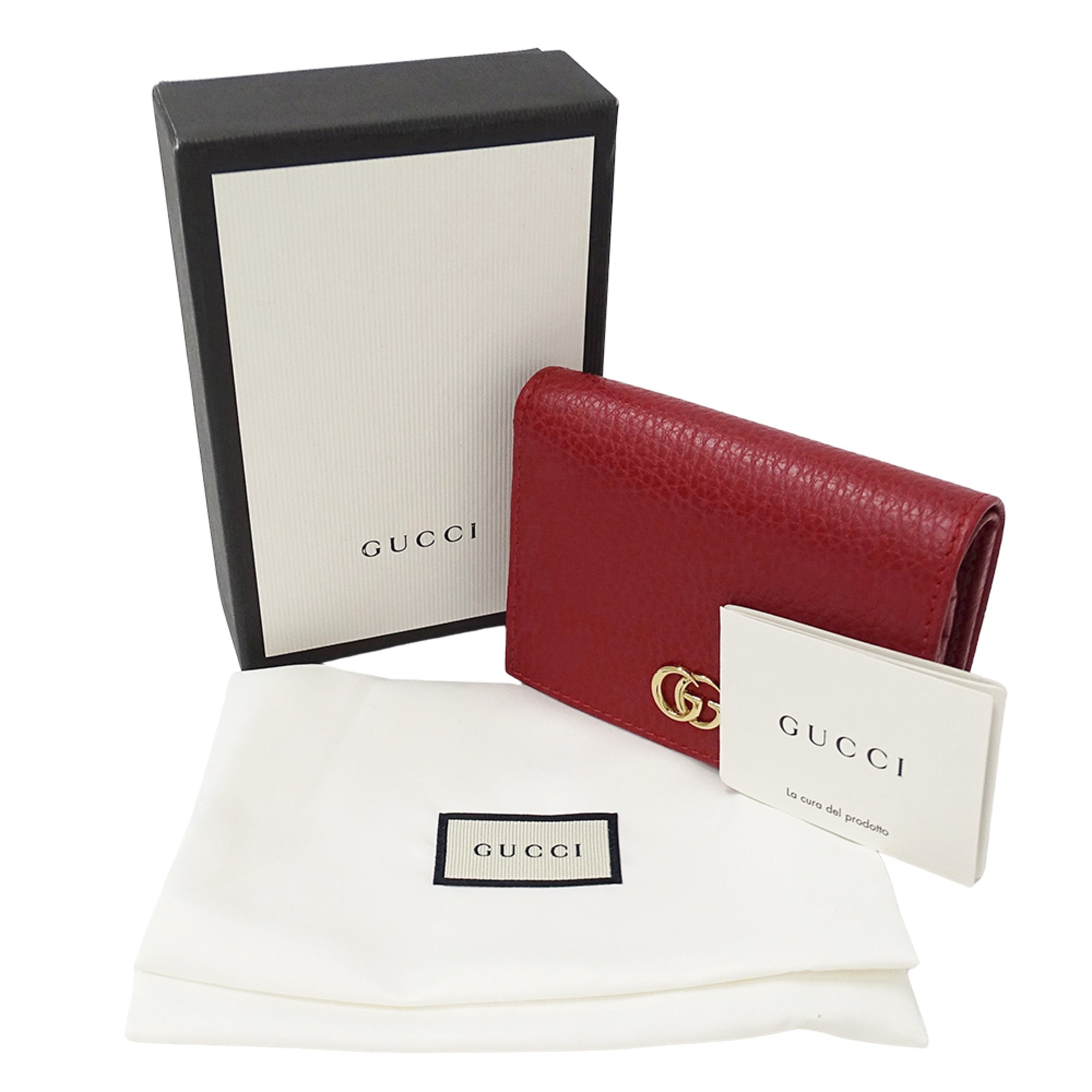 Gucci Red Color Leather Wallet (Bi-Fold) (Pre-Owned)