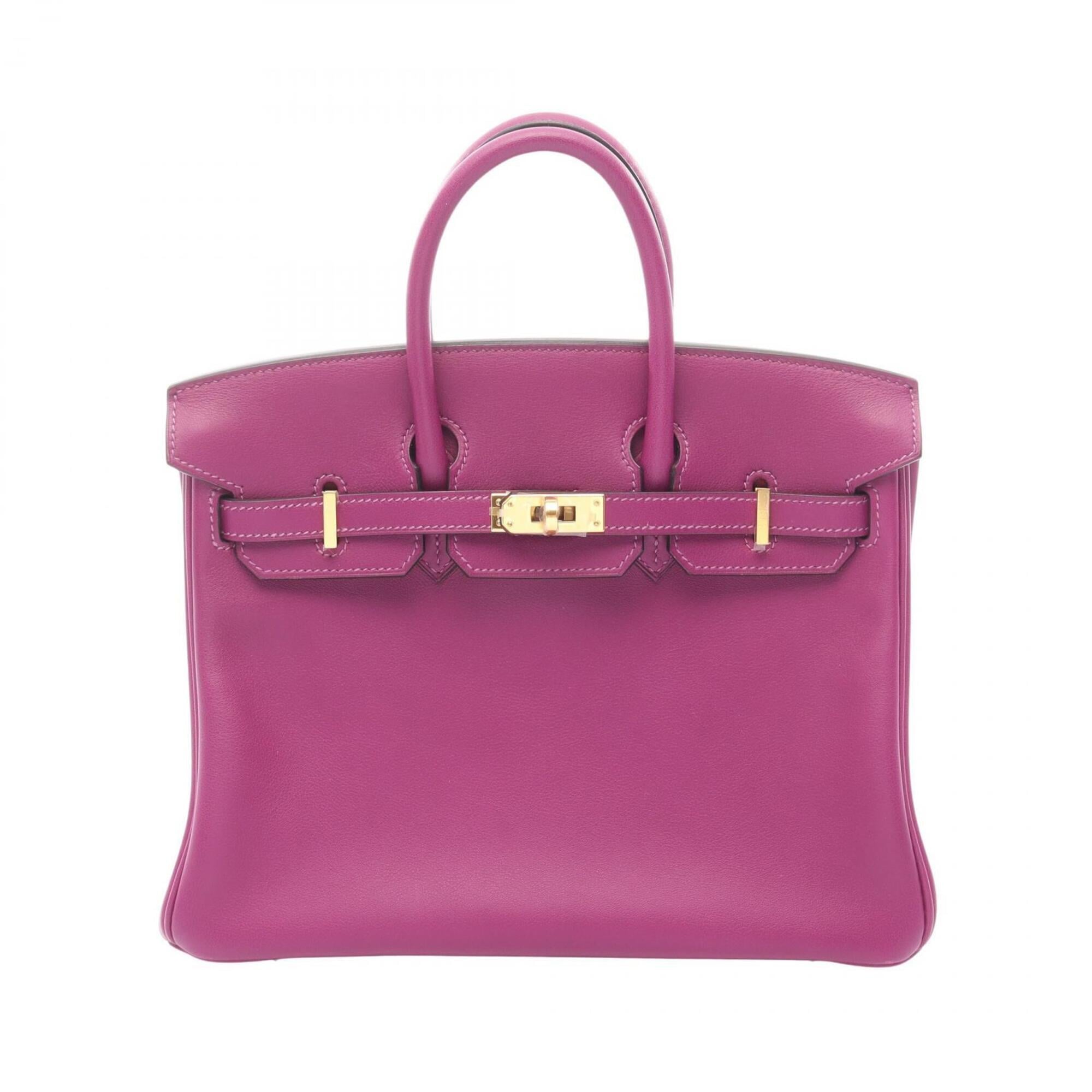 Hermes Anemone Purple Swift Leather Handbag (Pre-Owned)