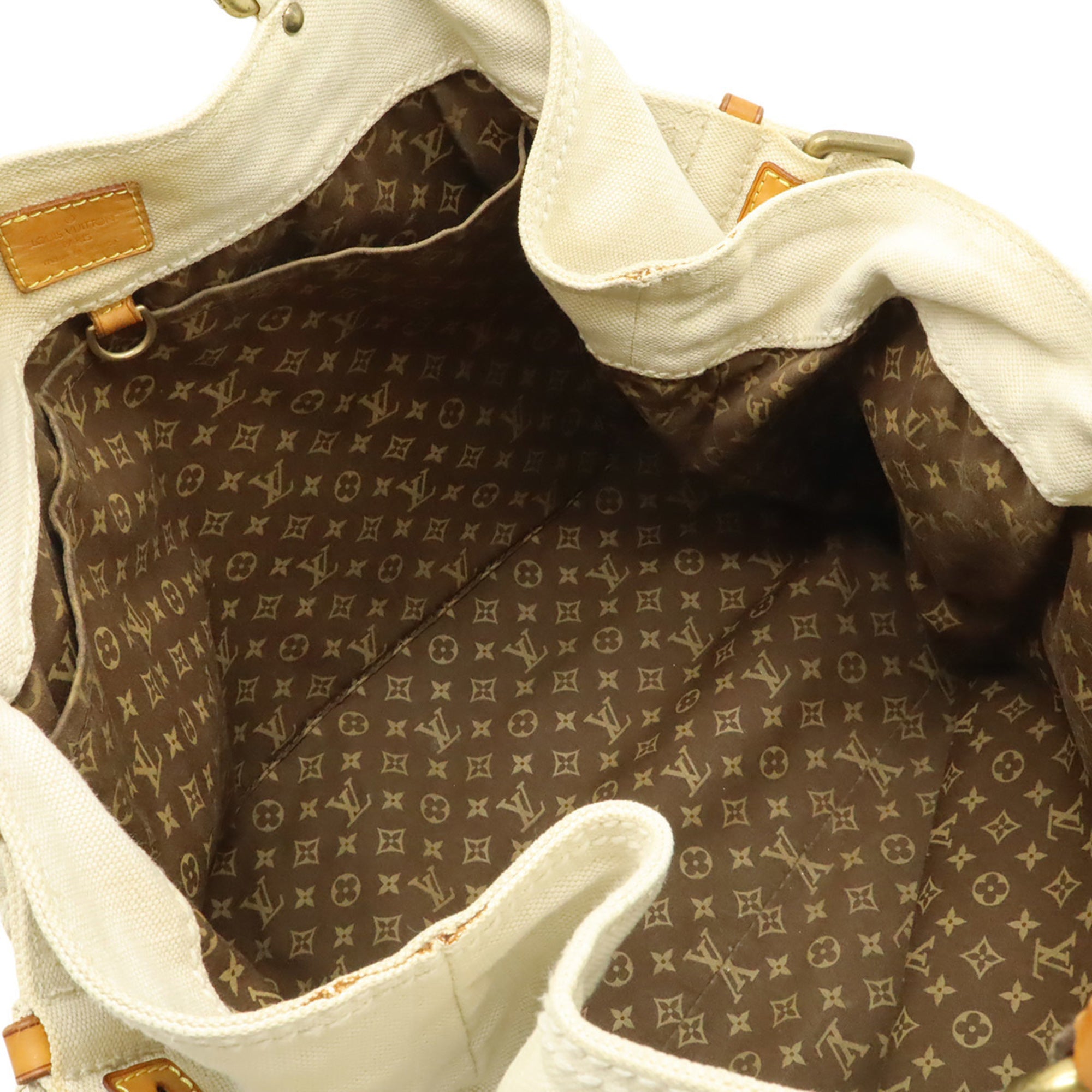Louis Vuitton Blue Natural Cotton Canvas Tote Bag (Pre-Owned)