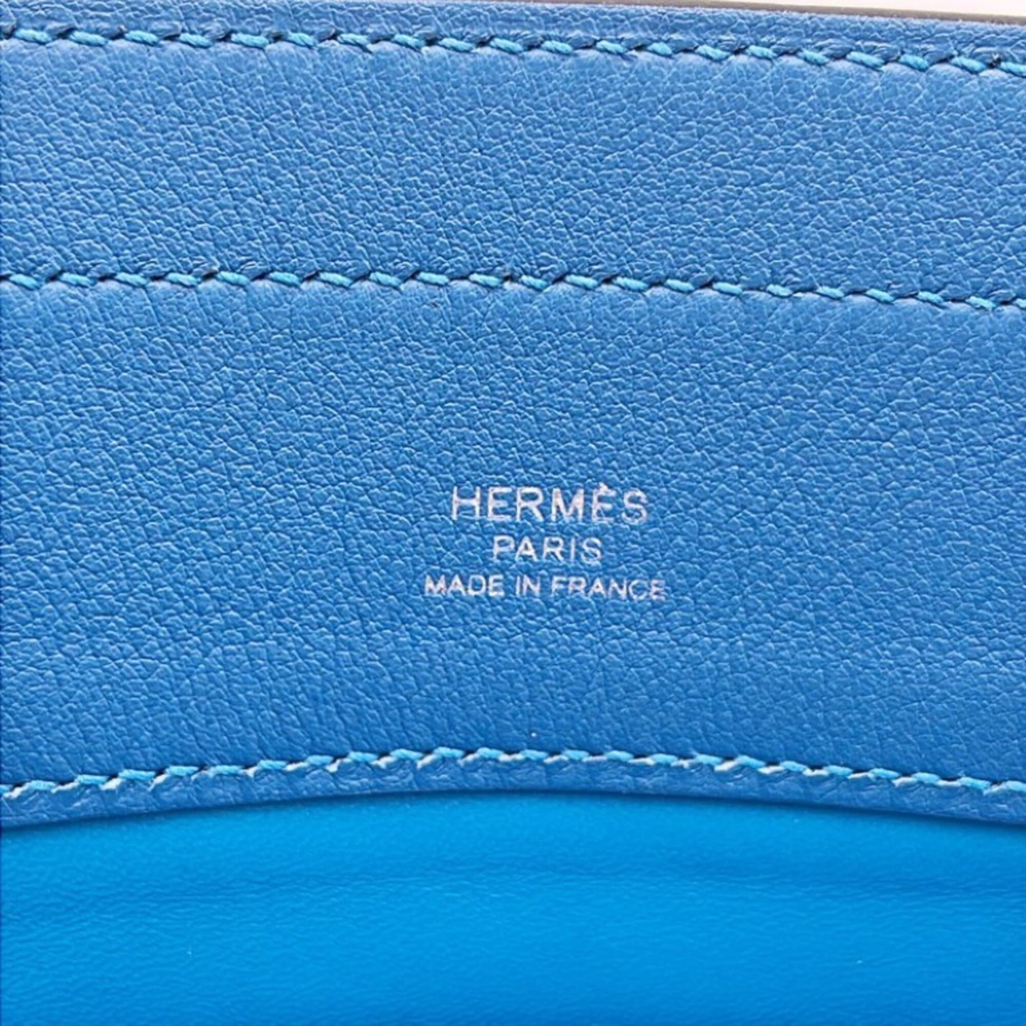 Hermes Blue Swift Leather Pochette Shoulder Bag (Pre-Owned)