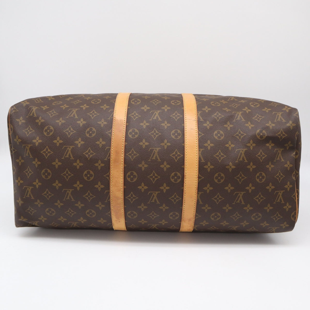 Louis Vuitton Beige Blue Brown Monogram Coated Canvas Leather Boston Bag Handbag (Pre-Owned)