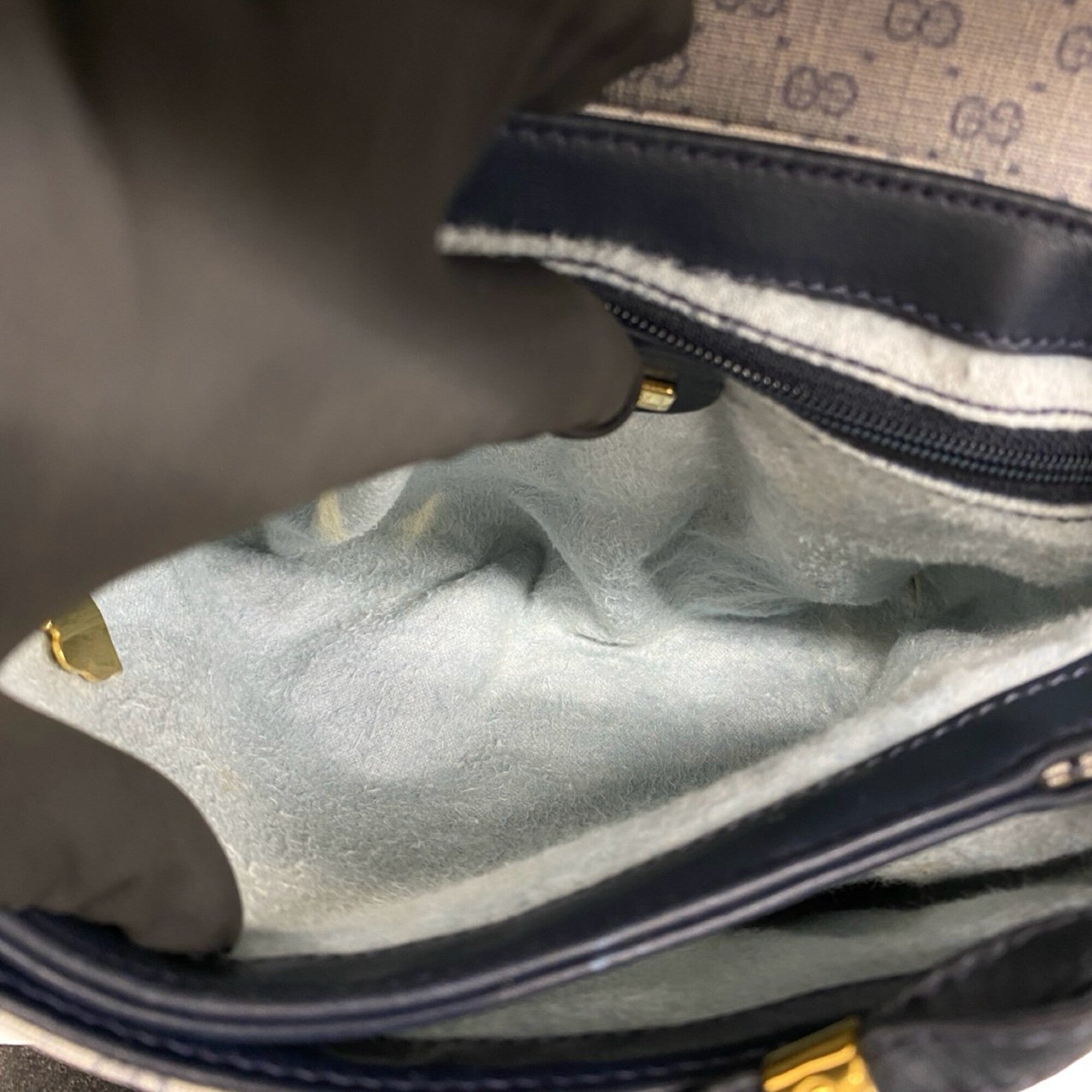 Gucci Navy Leather Pvc Pochette Shoulder Bag (Pre-Owned)
