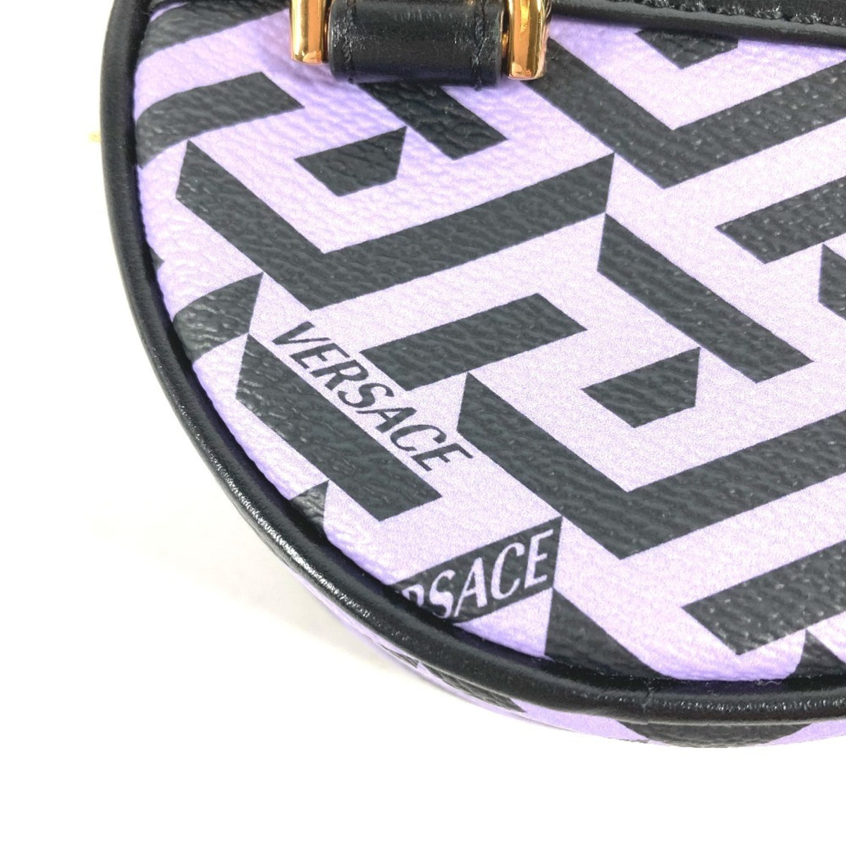 Versace Black Purple Leather Pouch (Pre-Owned)