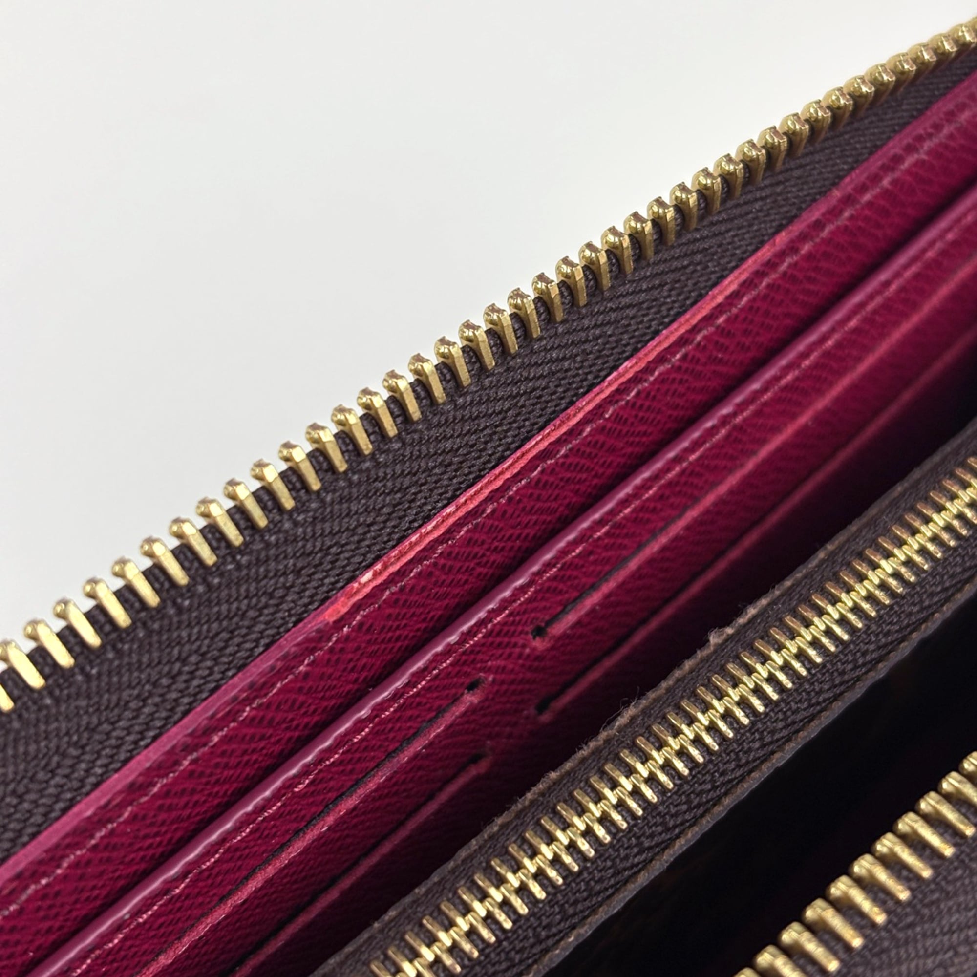 Louis Vuitton Monogram Bordeaux Brown Fuchsia Monogram Long Wallet (Bi-Fold) (Pre-Owned)