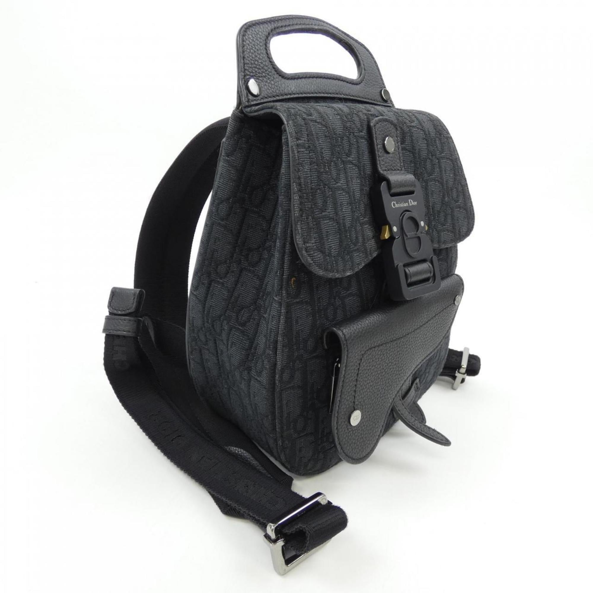 Christian Dior Black Navy Jacquard Backpack (Pre-Owned)