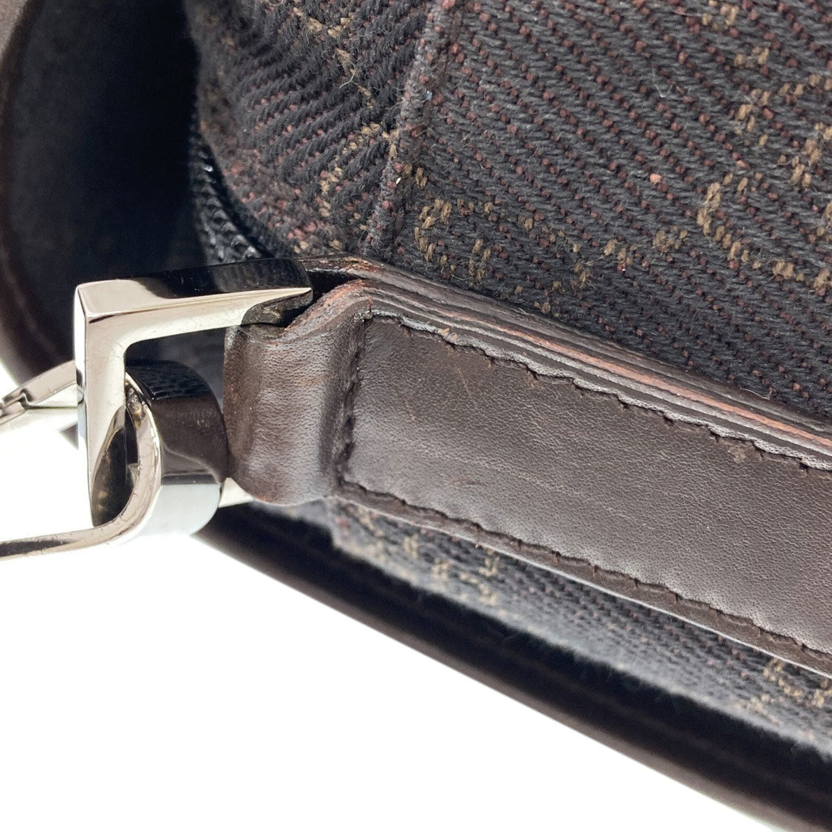 Gucci Dark Brown Canvas Shoulder Bag (Pre-Owned)