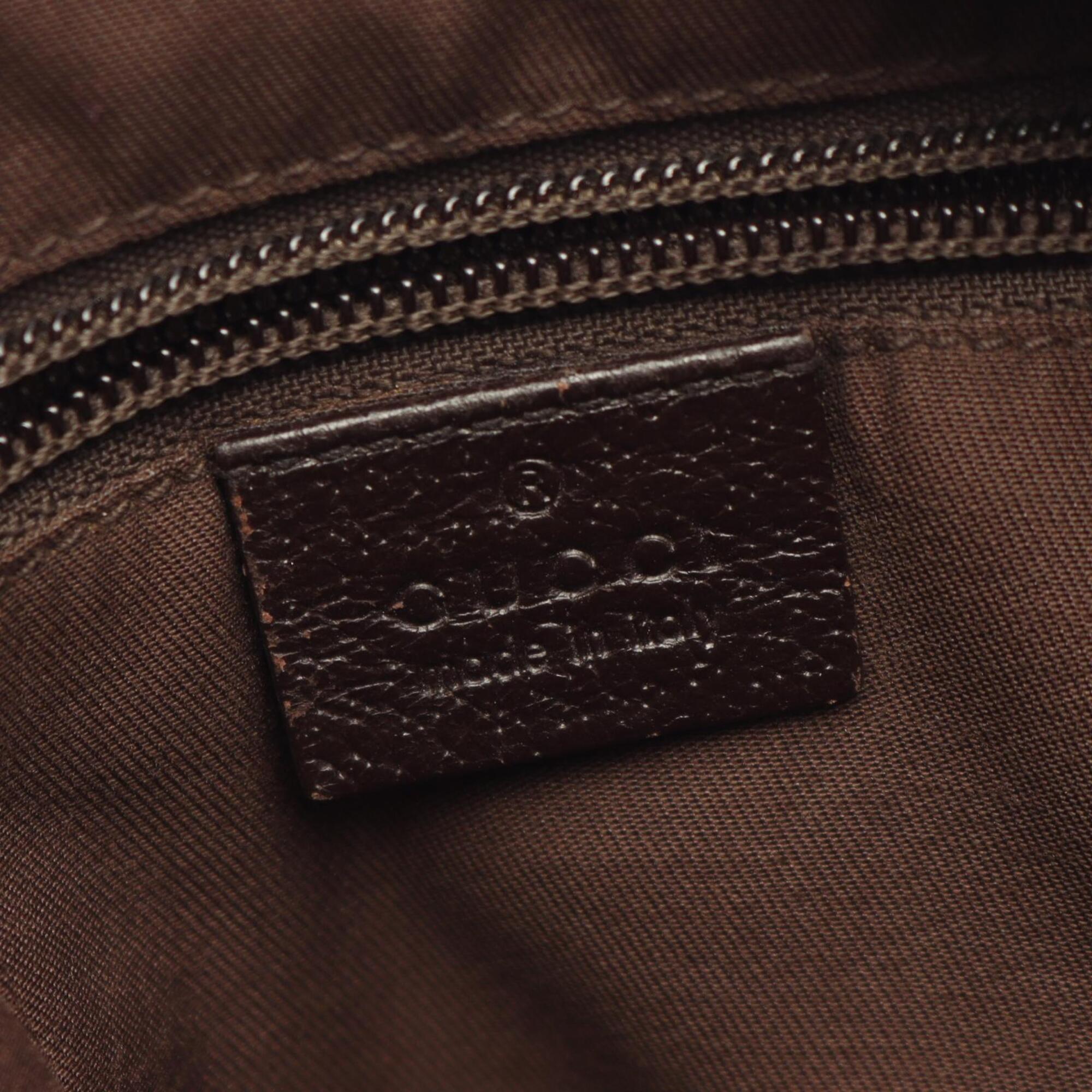 Gucci Beige Brown Multi-Color Canvas Leather Handbag Shoulder Bag (Pre-Owned)