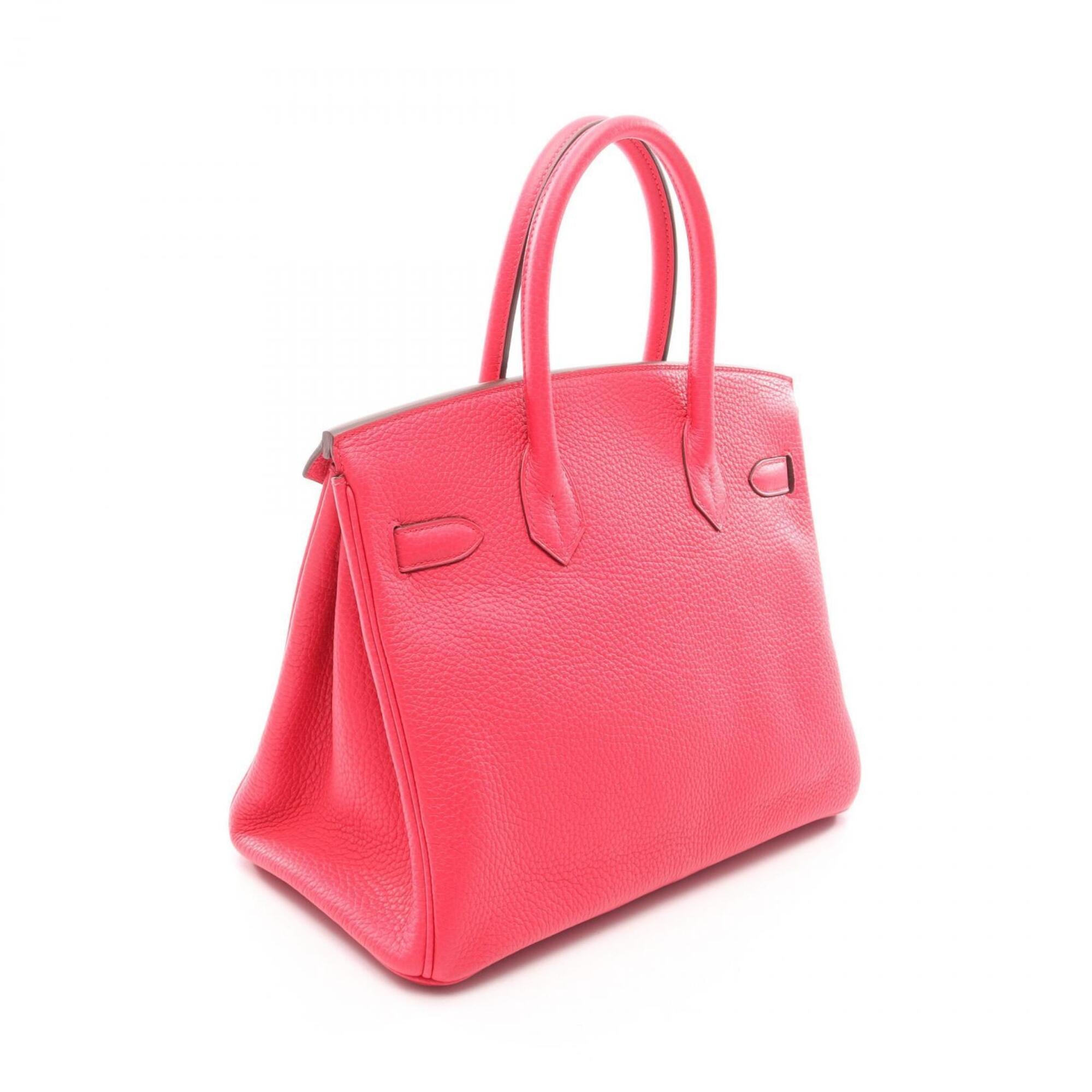 Hermes Birkin Pink Taurillon Clemence Leather Handbag (Pre-Owned)