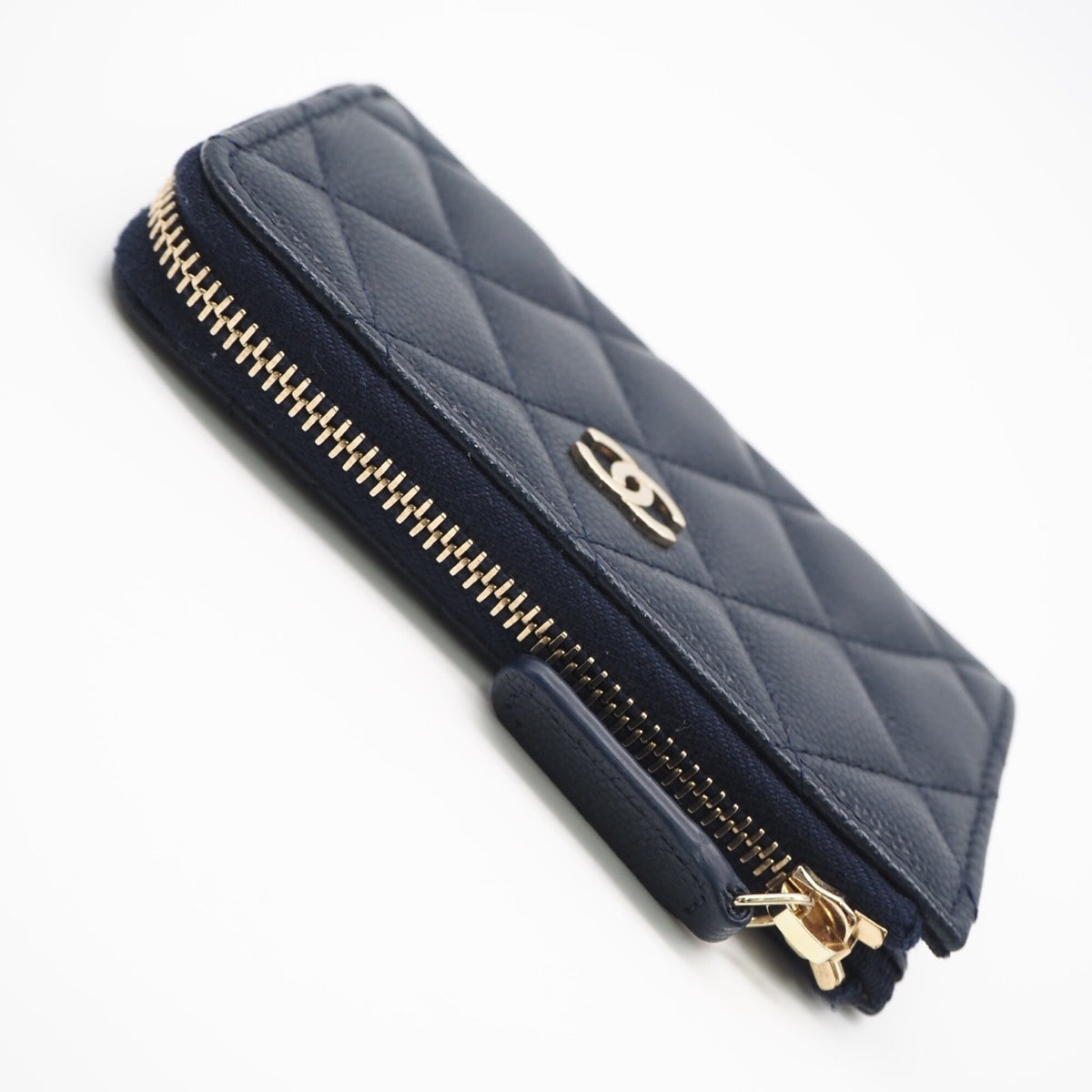 Chanel Matelasse Navy Grained Calfskin Coin Purse/Coin Case (Pre-Owned)