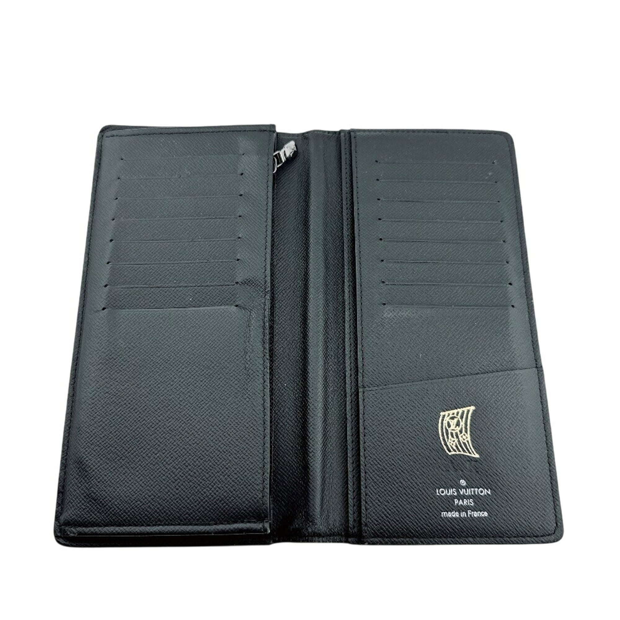 Louis Vuitton Monogram Eclipse Black Leather Long Wallet (Bi-Fold) (Pre-Owned)