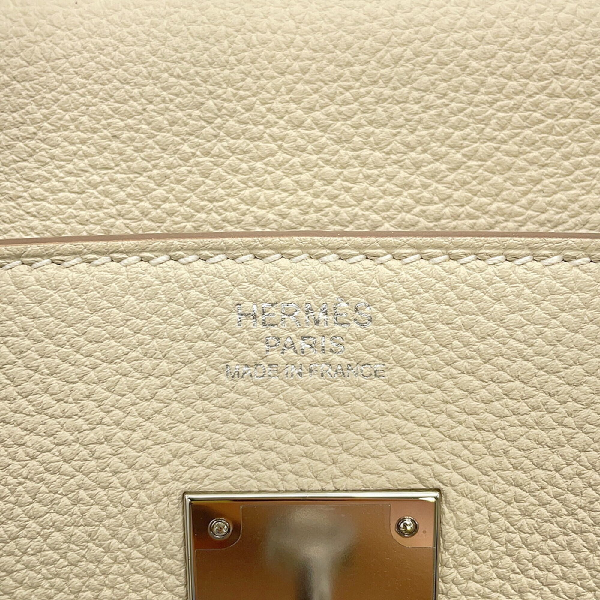Hermes Birkin Silver Togo Leather Handbag (Pre-Owned)