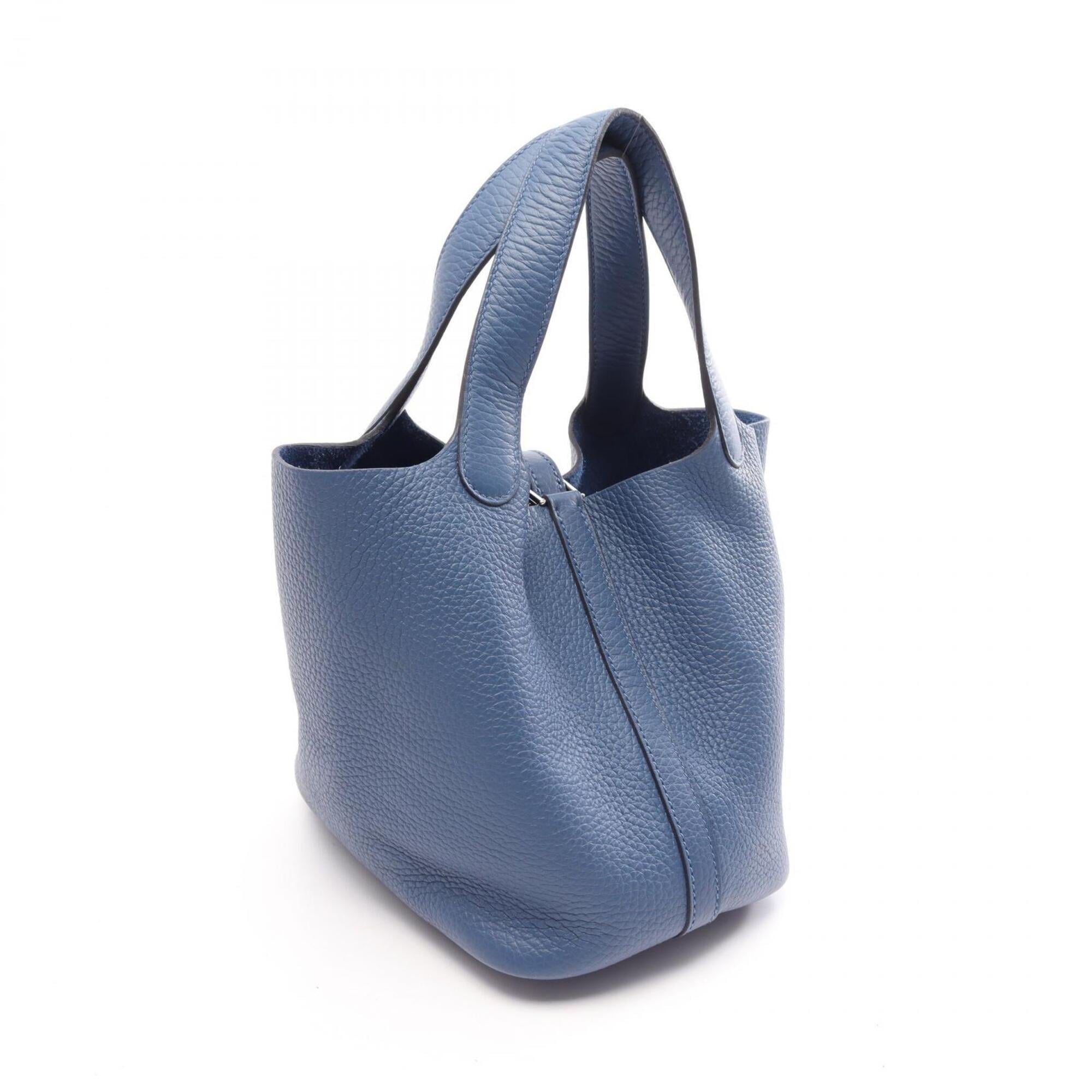 Hermes Blue Taurillon Clemence Leather Handbag (Pre-Owned)